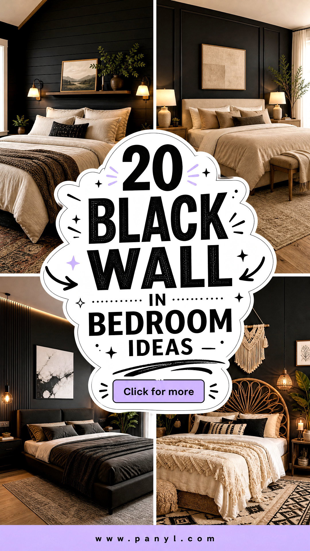 20 Black Wall in Bedroom Ideas for a Cozy Designer Retreat - 20 Black Wall in Bedroom Ideas for a Cozy Designer Retreat