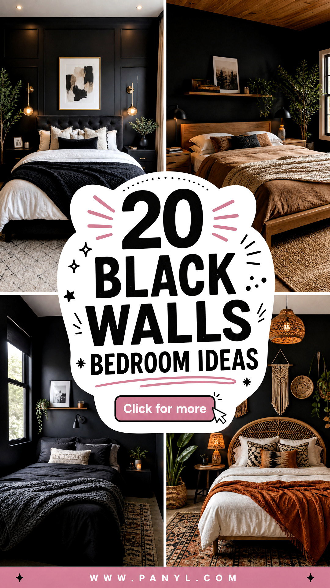 20 Black Walls Bedroom Ideas for a Cozy Dramatic Retreat - 20 Black Walls Bedroom Ideas for a Cozy, Dramatic Retreat