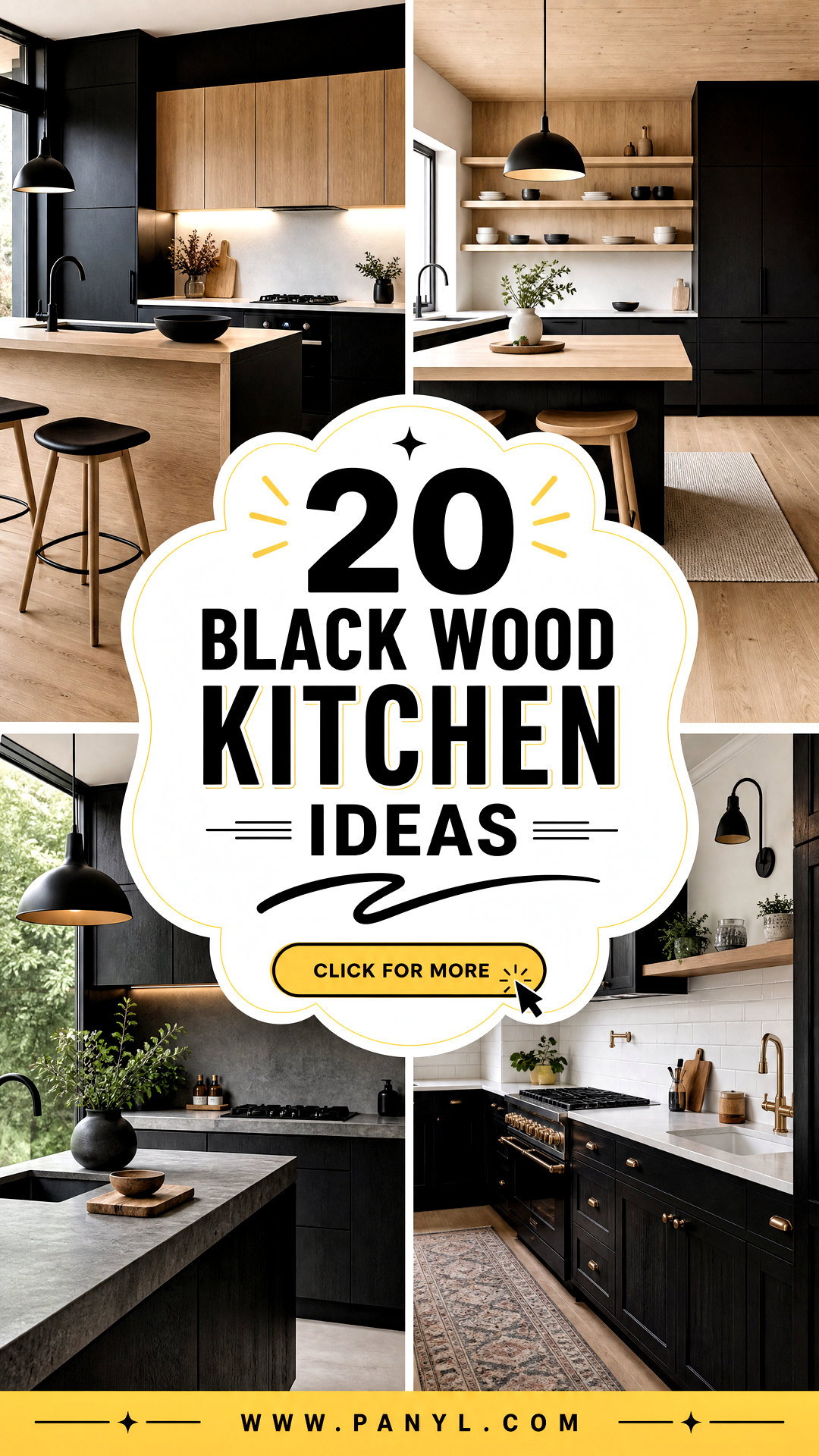 20 Black Wood Kitchen Ideas for a Warm Modern Makeover - 20 Black Wood Kitchen Ideas for a Warm, Modern Makeover