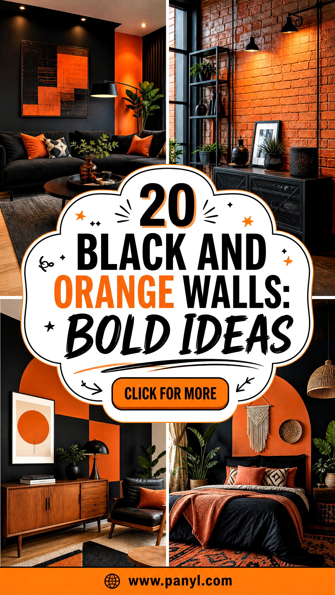 20 Black and Orange Walls Bold Ideas for Stylish Modern Rooms - 20 Black and Orange Walls: Bold Ideas for Stylish Modern Rooms