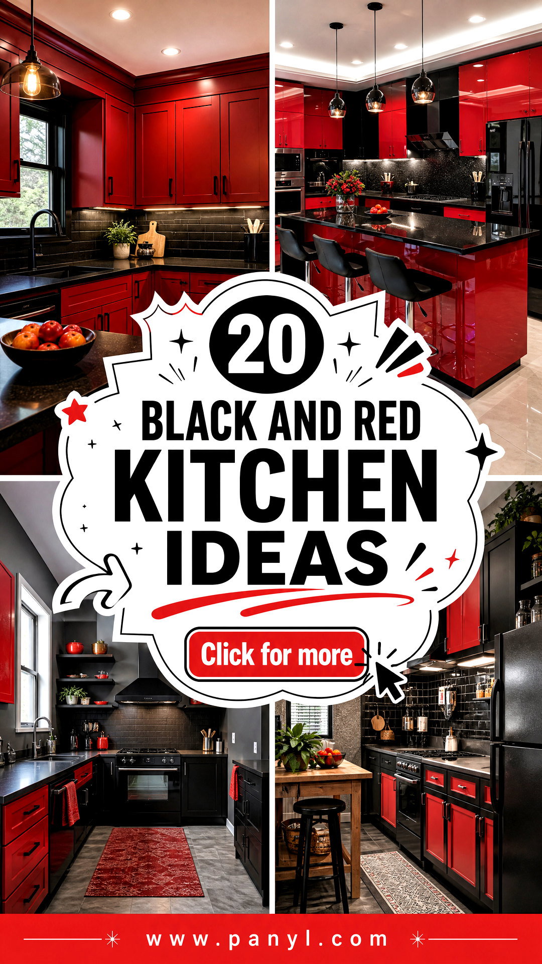 20 Black and Red Kitchen Ideas for a Bold Modern Makeover - 20 Black and Red Kitchen Ideas for a Bold Modern Makeover