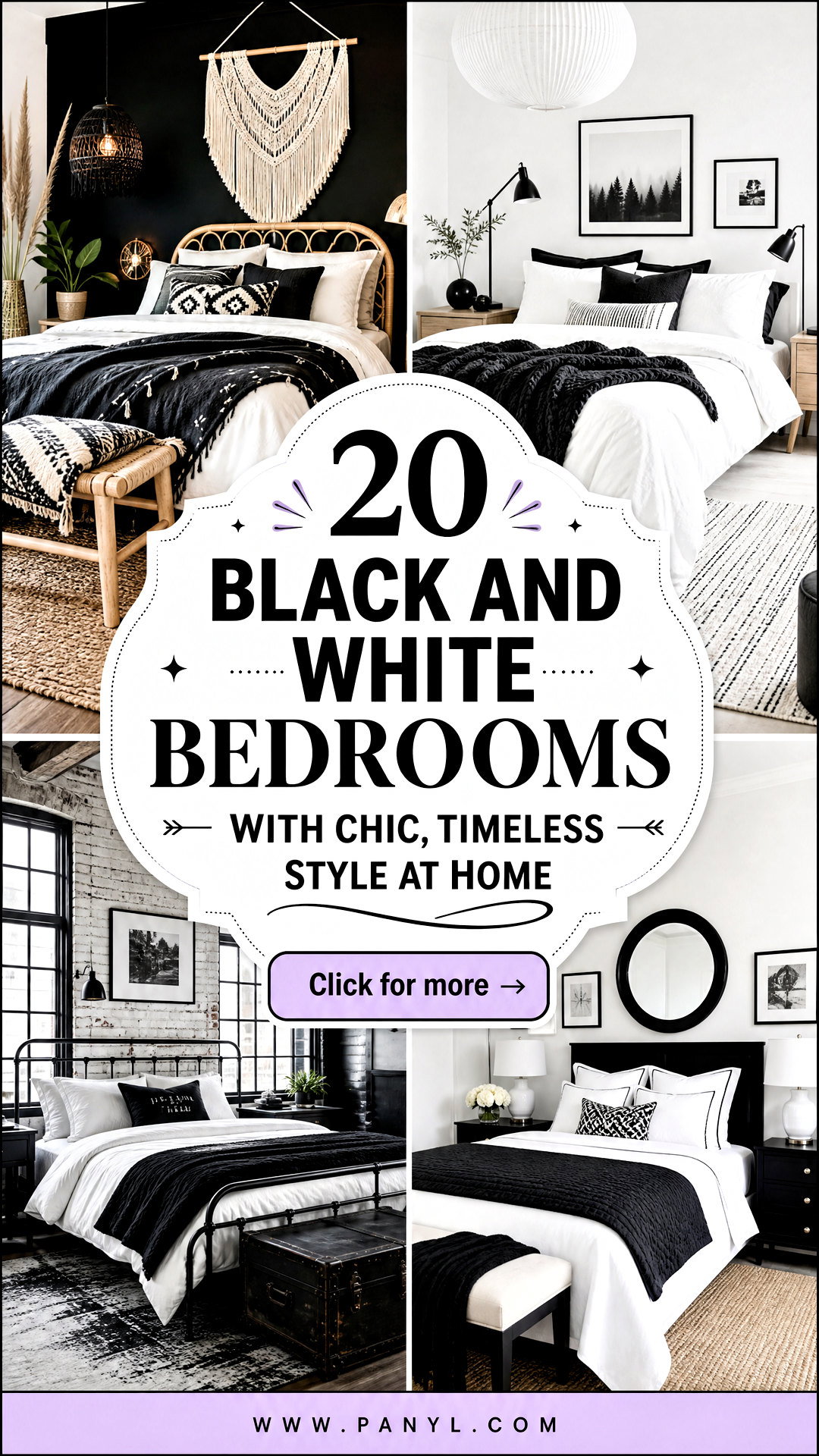 20 Black and White Bedrooms With Chic Timeless Style at Home - 20 Black and White Bedrooms With Chic, Timeless Style at Home