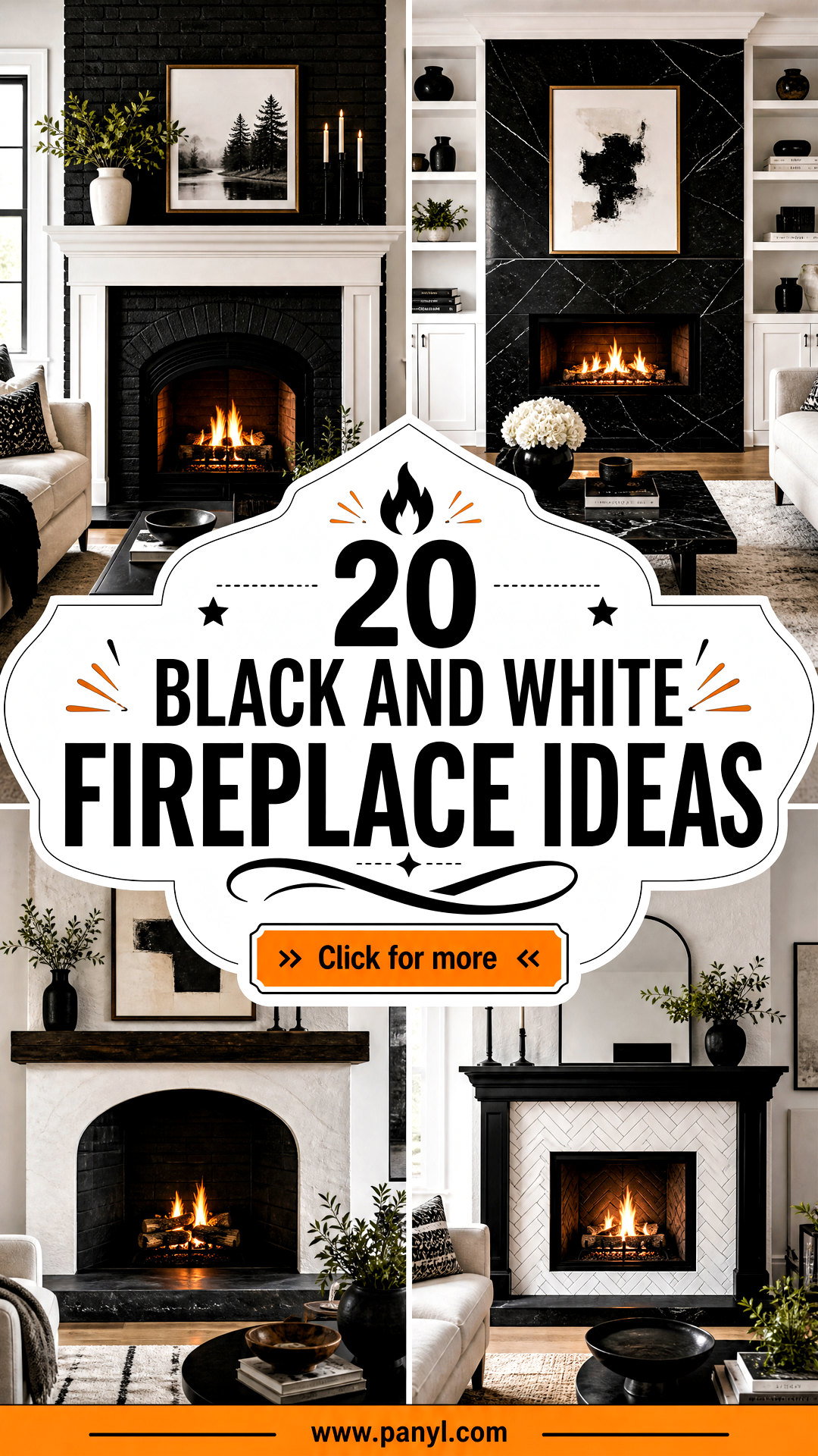 20 Black and White Fireplace Ideas for a Striking Focal Point - 20 Black and White Fireplace Ideas for a Striking Focal Point