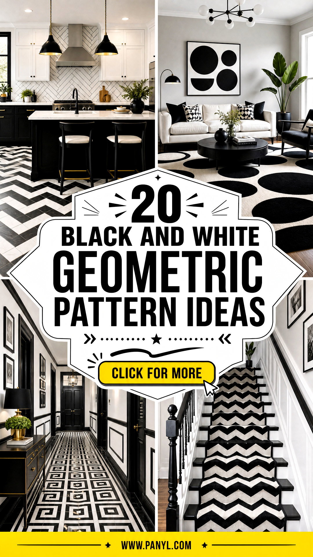 20 Black and White Geometric Pattern Ideas for Bold Rooms - 20 Black and White Geometric Pattern Ideas for Bold Rooms