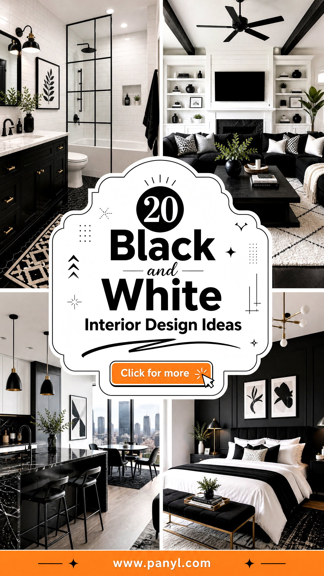 20 Black and White Interior Design Ideas for Chic Homes - 20 Black and White Interior Design Ideas for Chic Homes