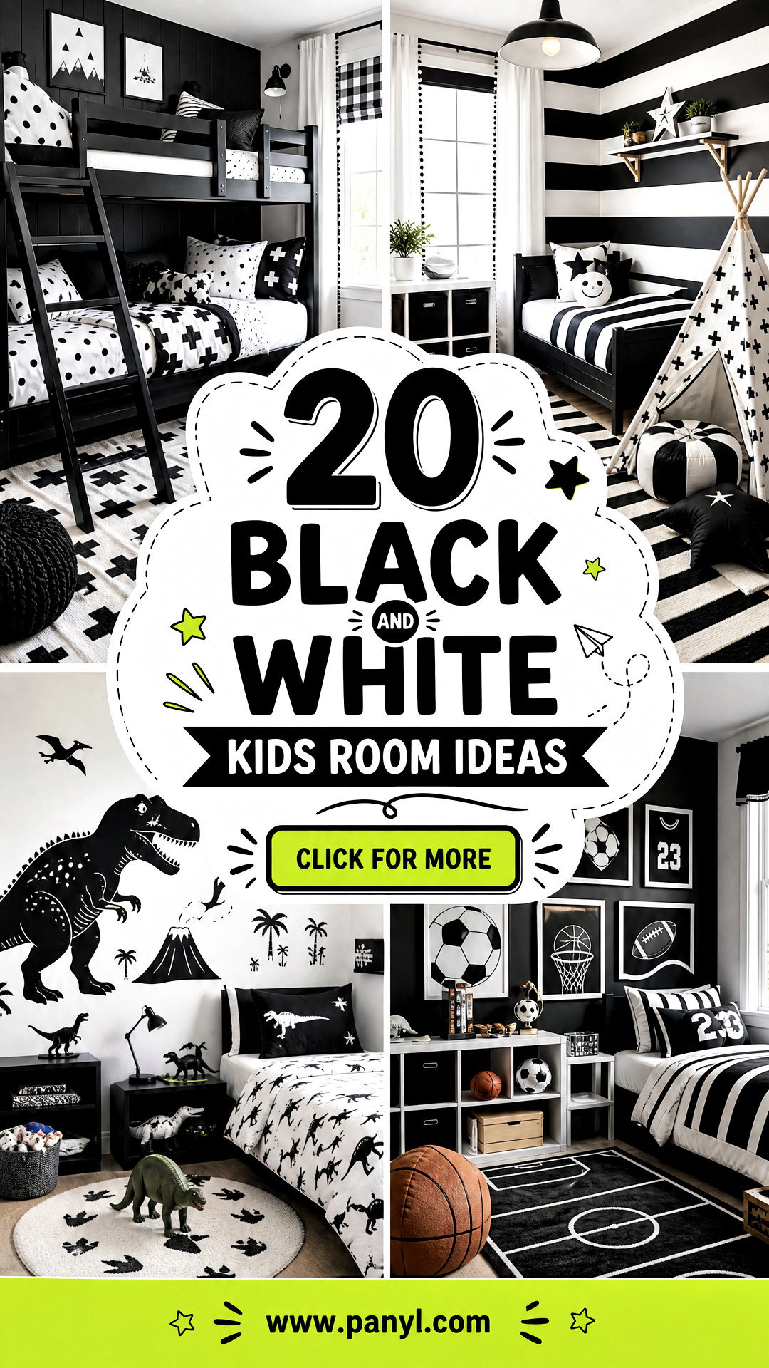 20 Black and White Kids Room Ideas for Fun Happy Spaces - 20 Black and White Kids Room Ideas for Fun, Happy Spaces