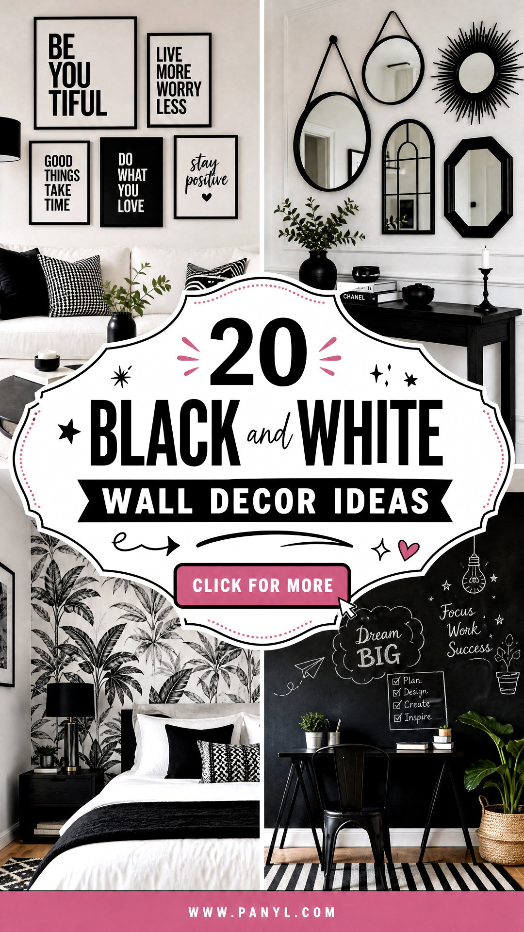 20 Black and White Wall Decor Ideas for a Timeless Home - 20 Black and White Wall Decor Ideas for a Timeless Home