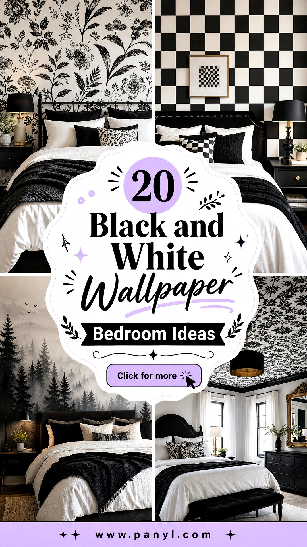 20 Black and White Wallpaper Bedroom Ideas for Chic Rooms - 20 Black and White Wallpaper Bedroom Ideas for Chic Rooms