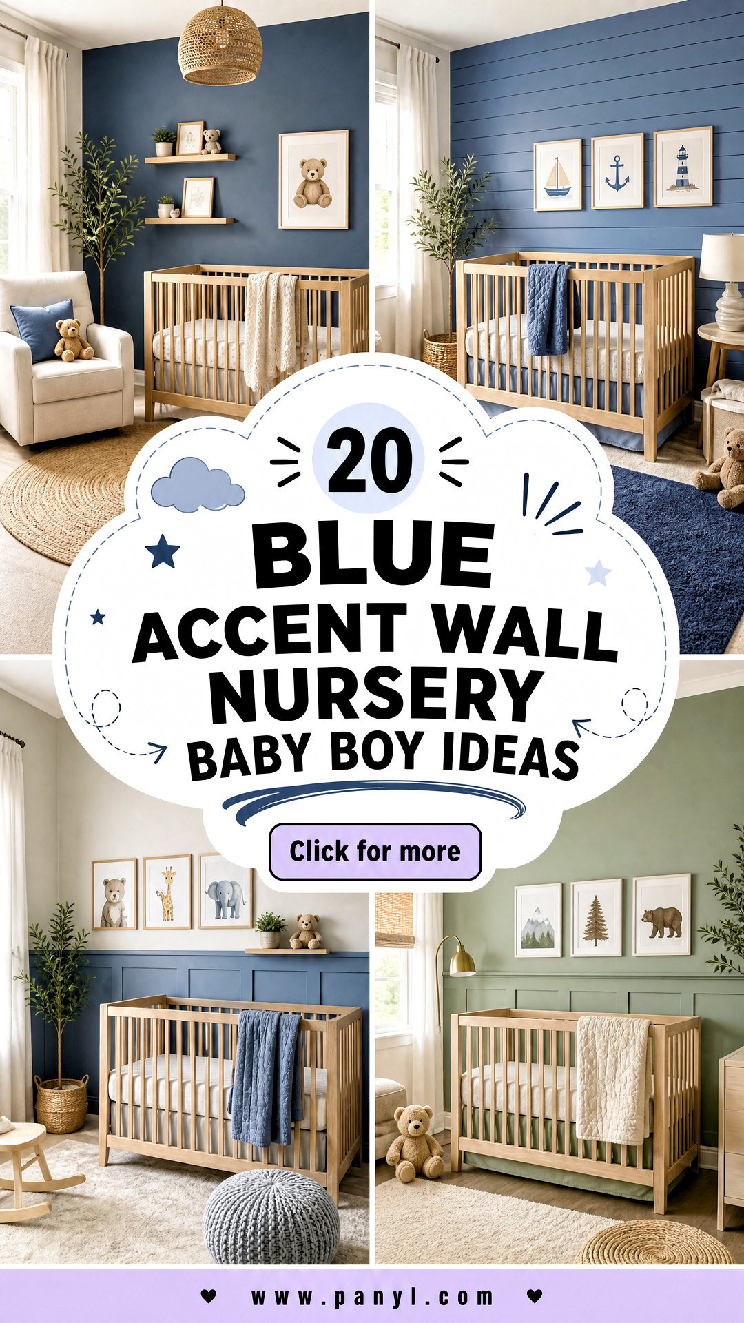 20 Blue Accent Wall Nursery Baby Boy Ideas for a Calm Cozy Space - 20 Blue Accent Wall Nursery Baby Boy Ideas for a Calm, Cozy Space