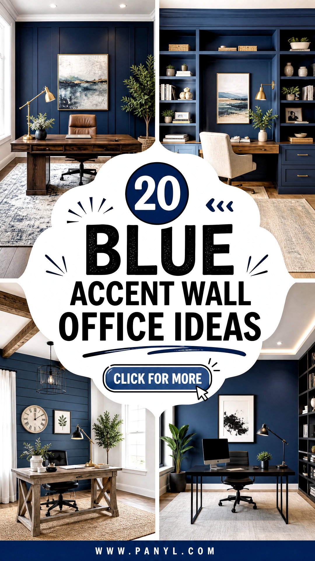 20 Blue Accent Wall Office Ideas for a Focused Stylish Workspace - 20 Blue Accent Wall Office Ideas for a Focused, Stylish Workspace