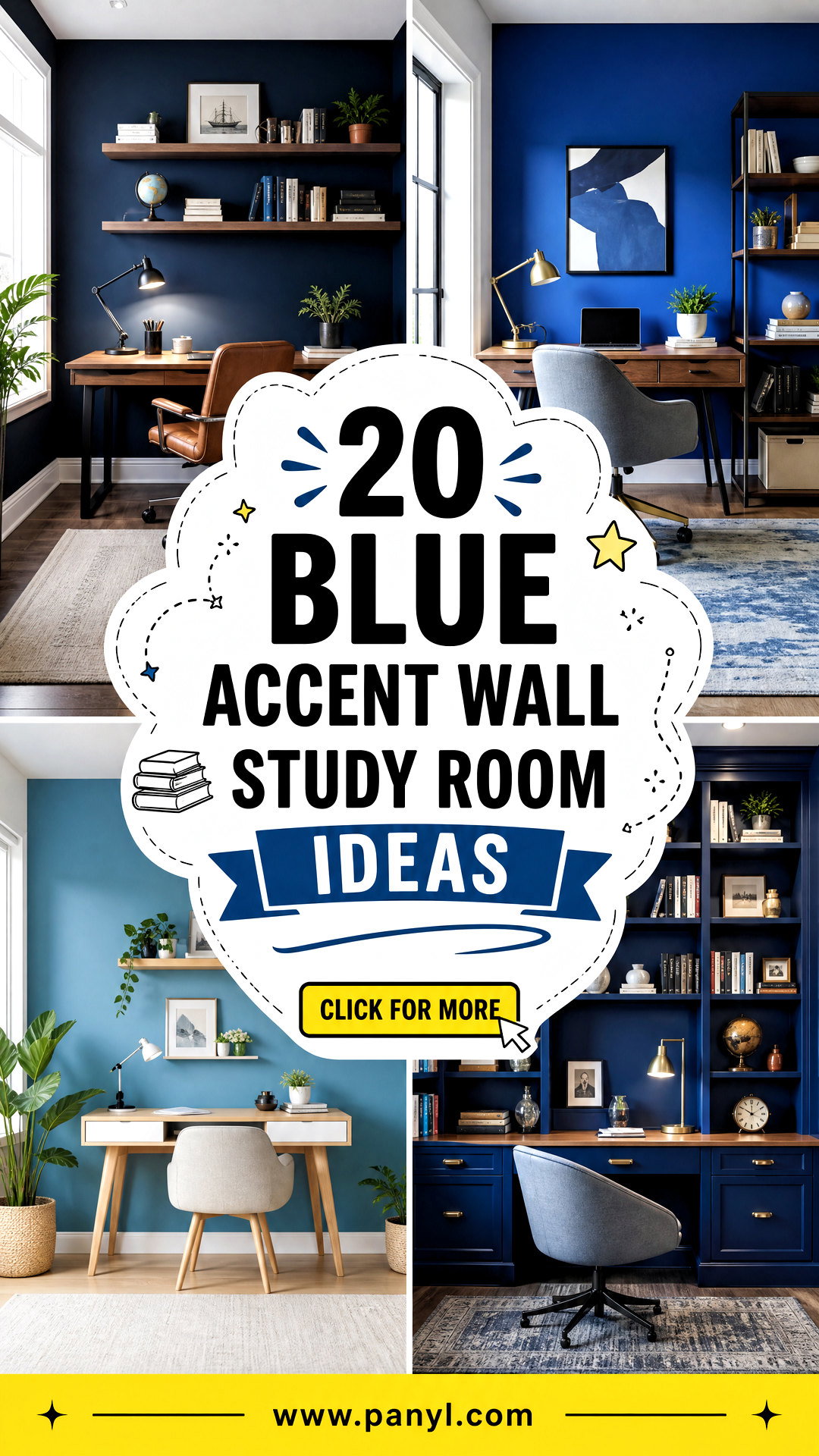 20 Blue Accent Wall Study Room Ideas for Focused Stylish Spaces - 20 Blue Accent Wall Study Room Ideas for Focused, Stylish Spaces