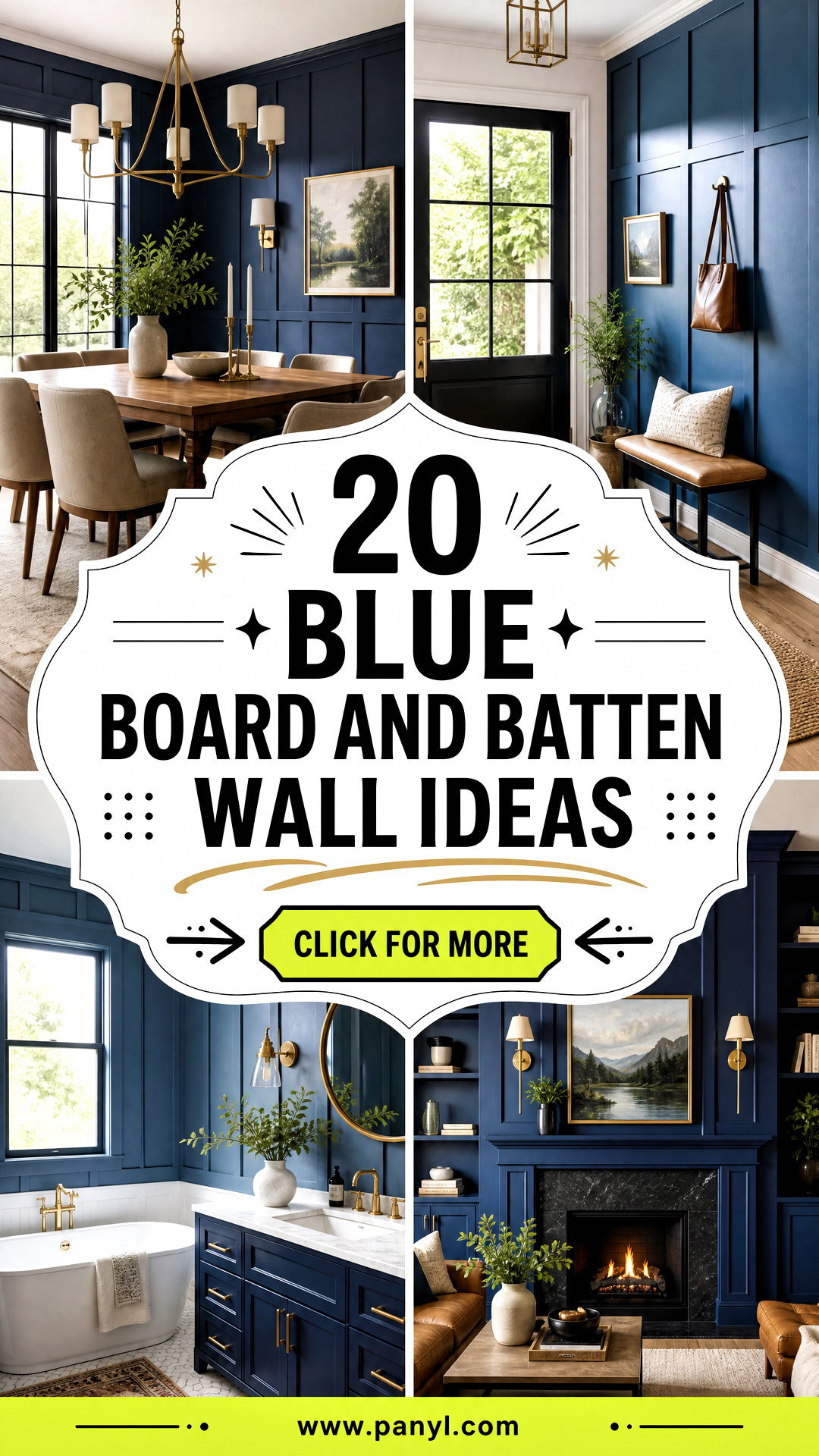 20 Blue Board and Batten Wall Ideas for a Polished Home - 20 Blue Board and Batten Wall Ideas for a Polished Home