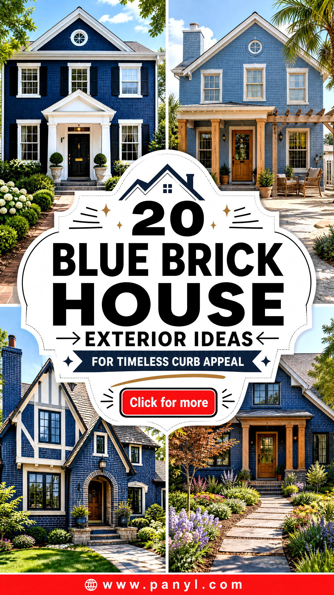 20 Blue Brick House Exterior Ideas for Timeless Curb Appeal - 20 Blue Brick House Exterior Ideas for Timeless Curb Appeal