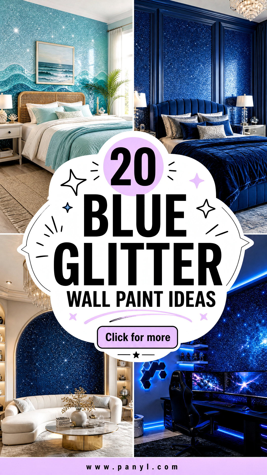 20 Blue Glitter Wall Paint Ideas for a Glamorous Statement - 20 Blue Glitter Wall Paint Ideas for a Glamorous Statement