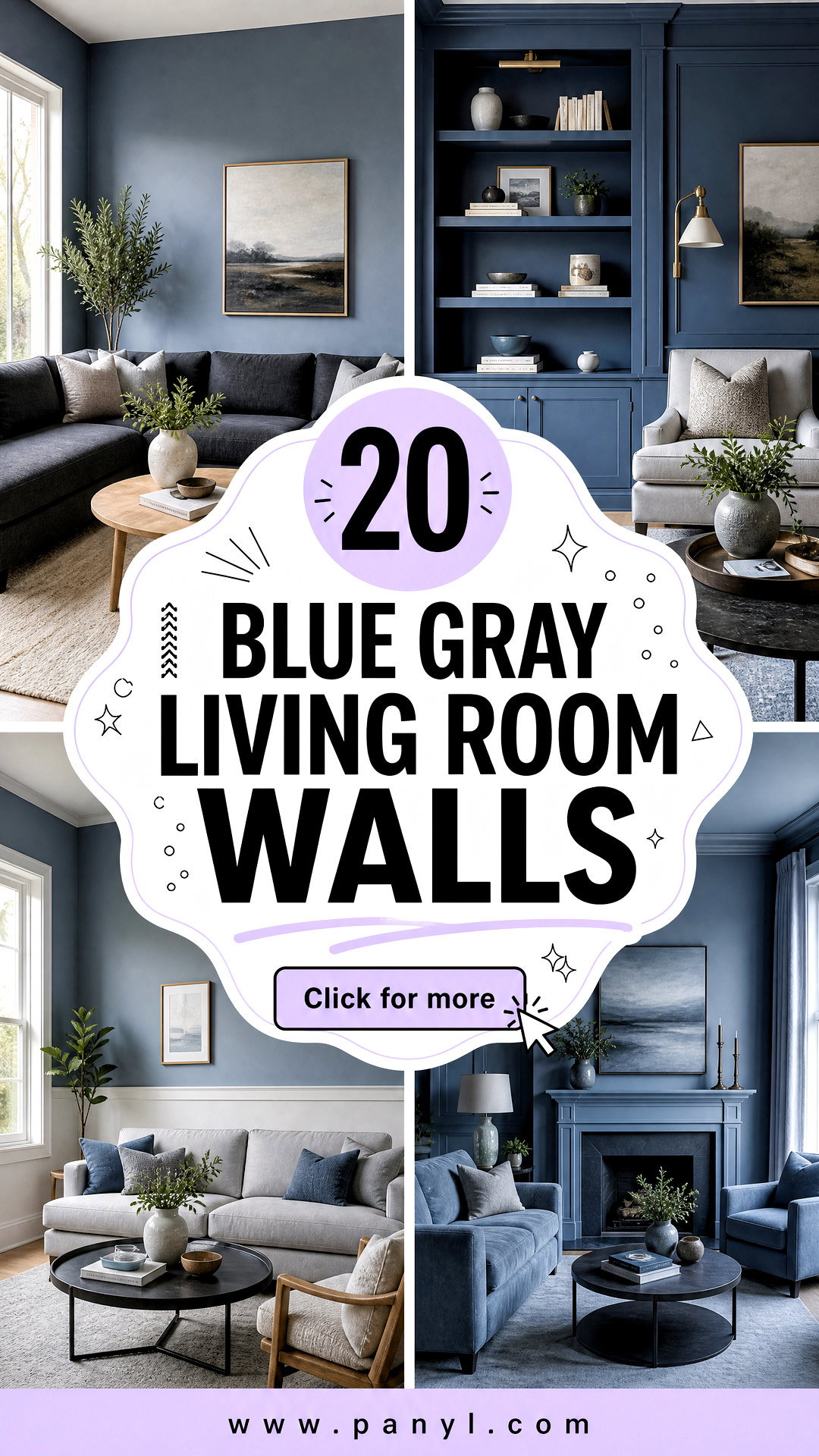 20 Blue Gray Living Room Walls for a Calm Modern Style - 20 Blue Gray Living Room Walls for a Calm, Modern Style