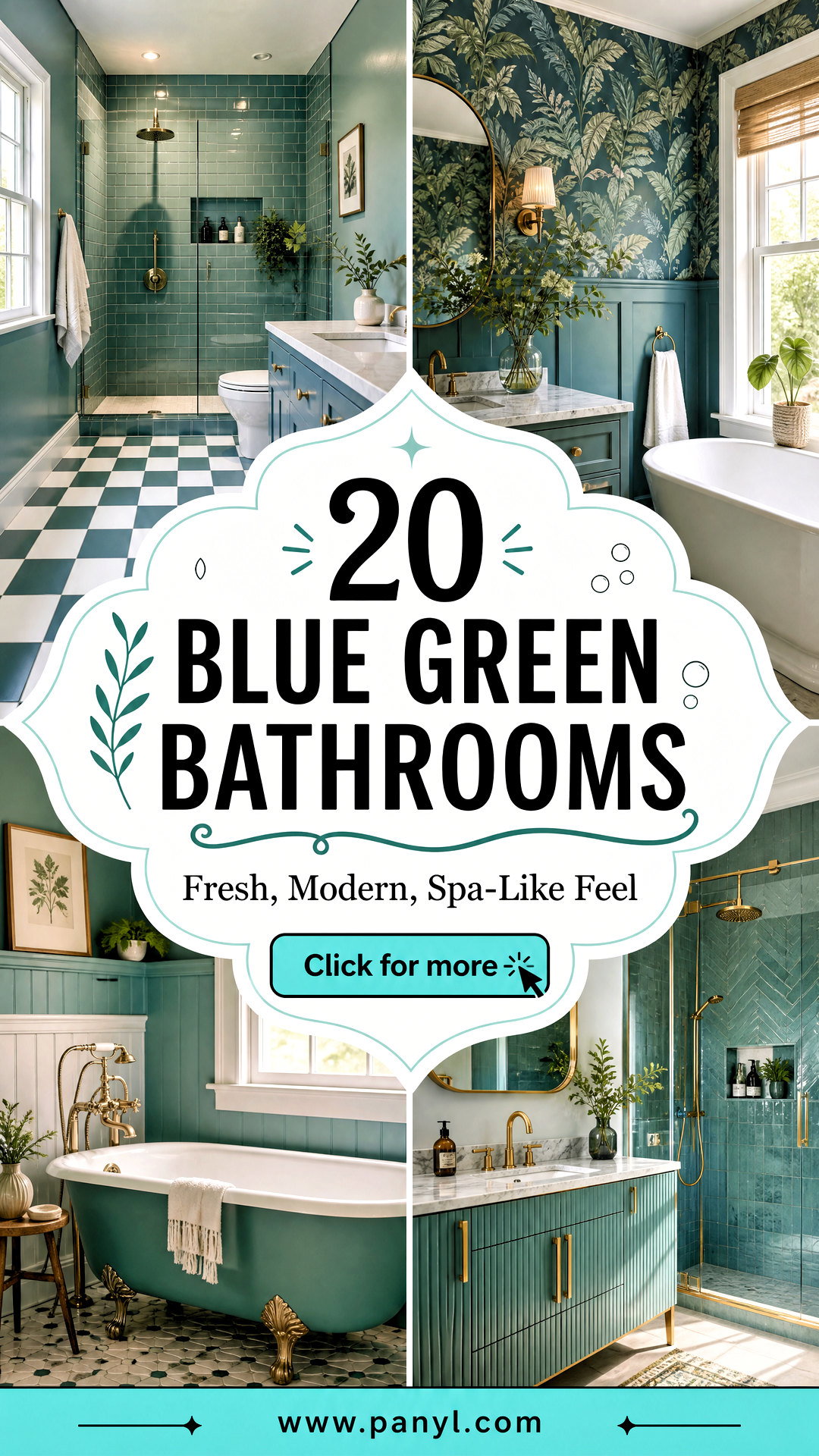20 Blue Green Bathrooms With a Fresh Modern Spa-Like Feel - 20 Blue Green Bathrooms With a Fresh, Modern Spa-Like Feel