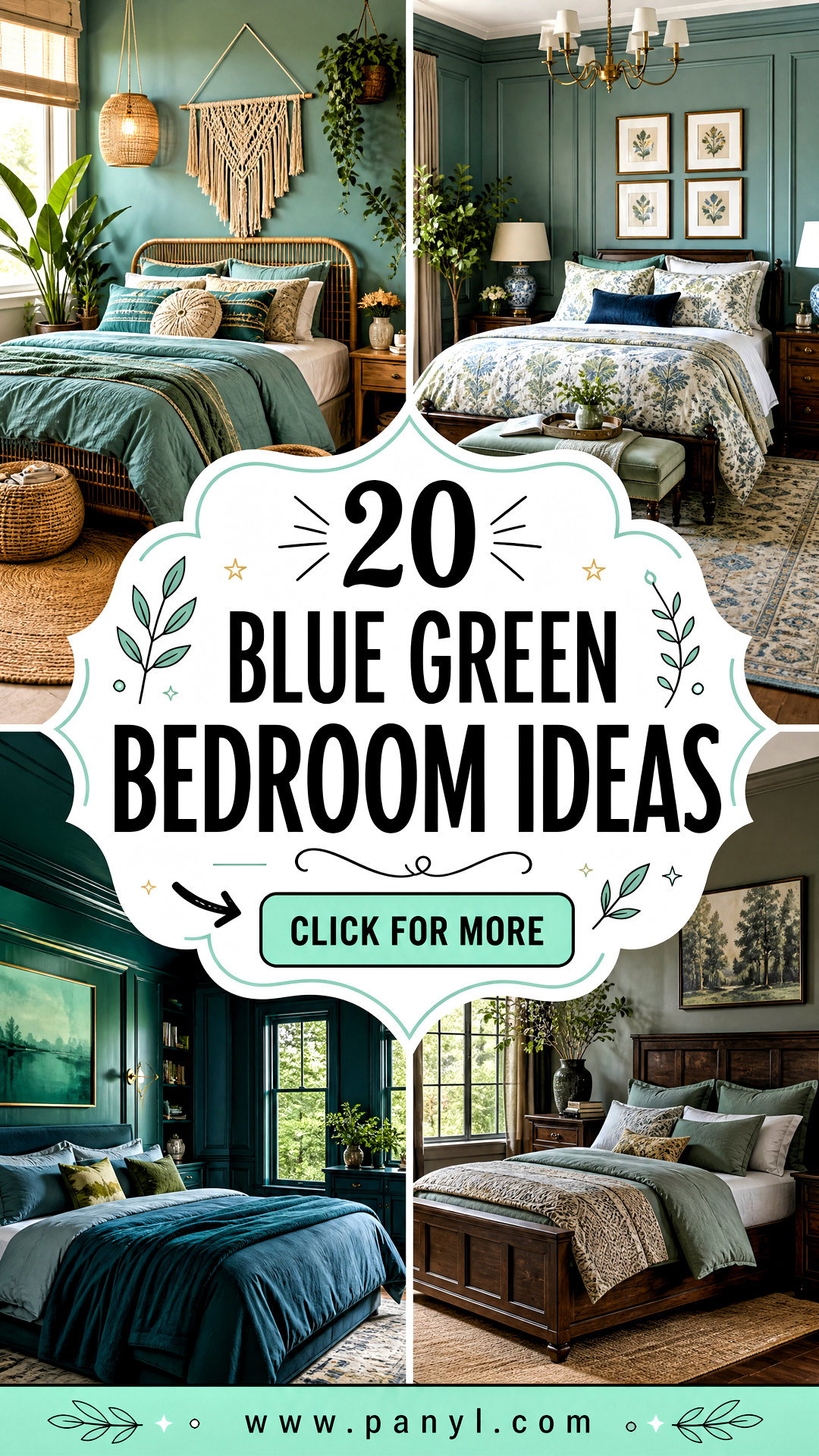 20 Blue Green Bedroom Ideas for a Serene Nature-Inspired Retreat - 20 Blue Green Bedroom Ideas for a Serene Nature-Inspired Retreat