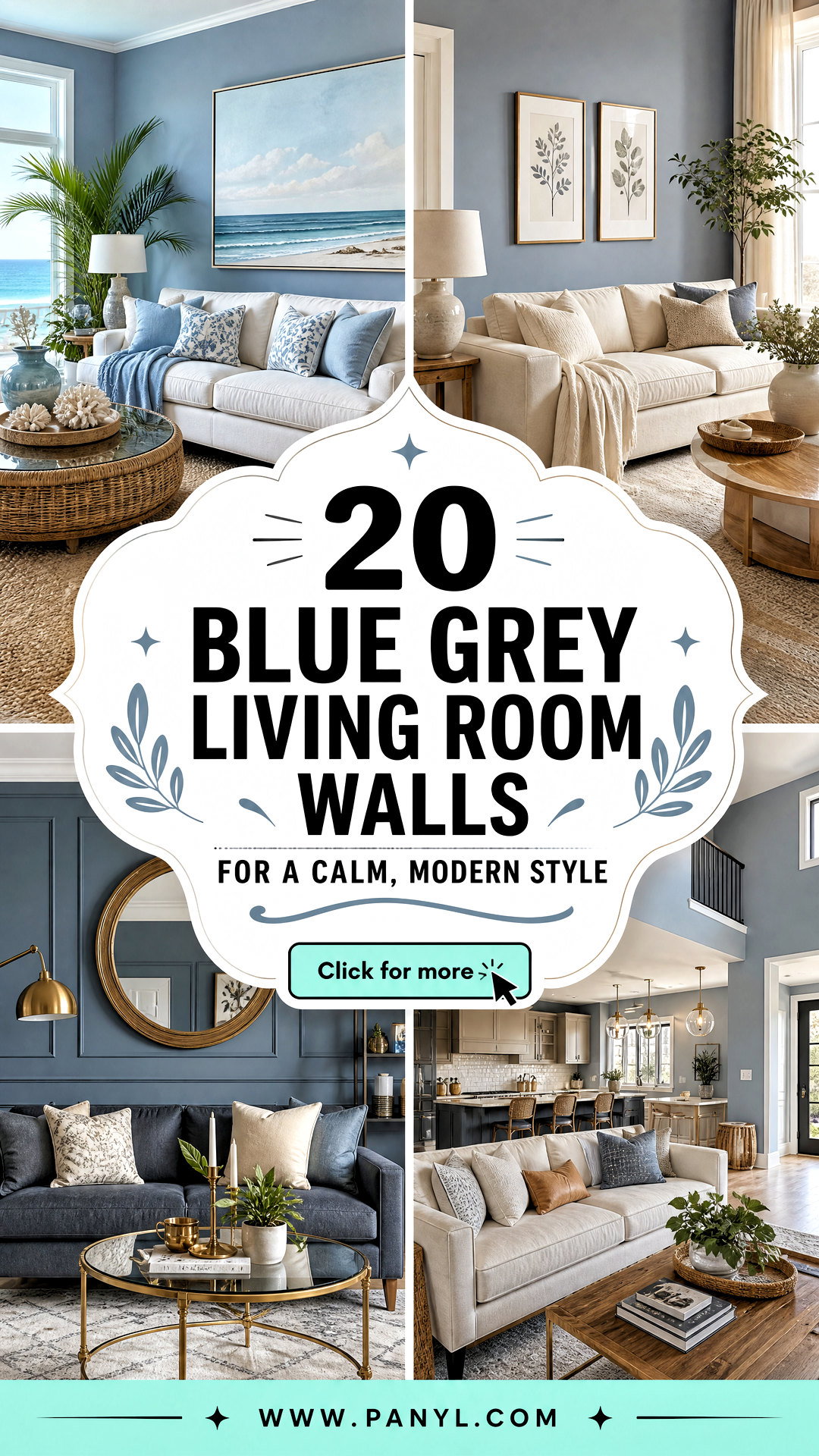 20 Blue Grey Living Room Walls for a Calm Modern Style - 20 Blue Grey Living Room Walls for a Calm, Modern Style
