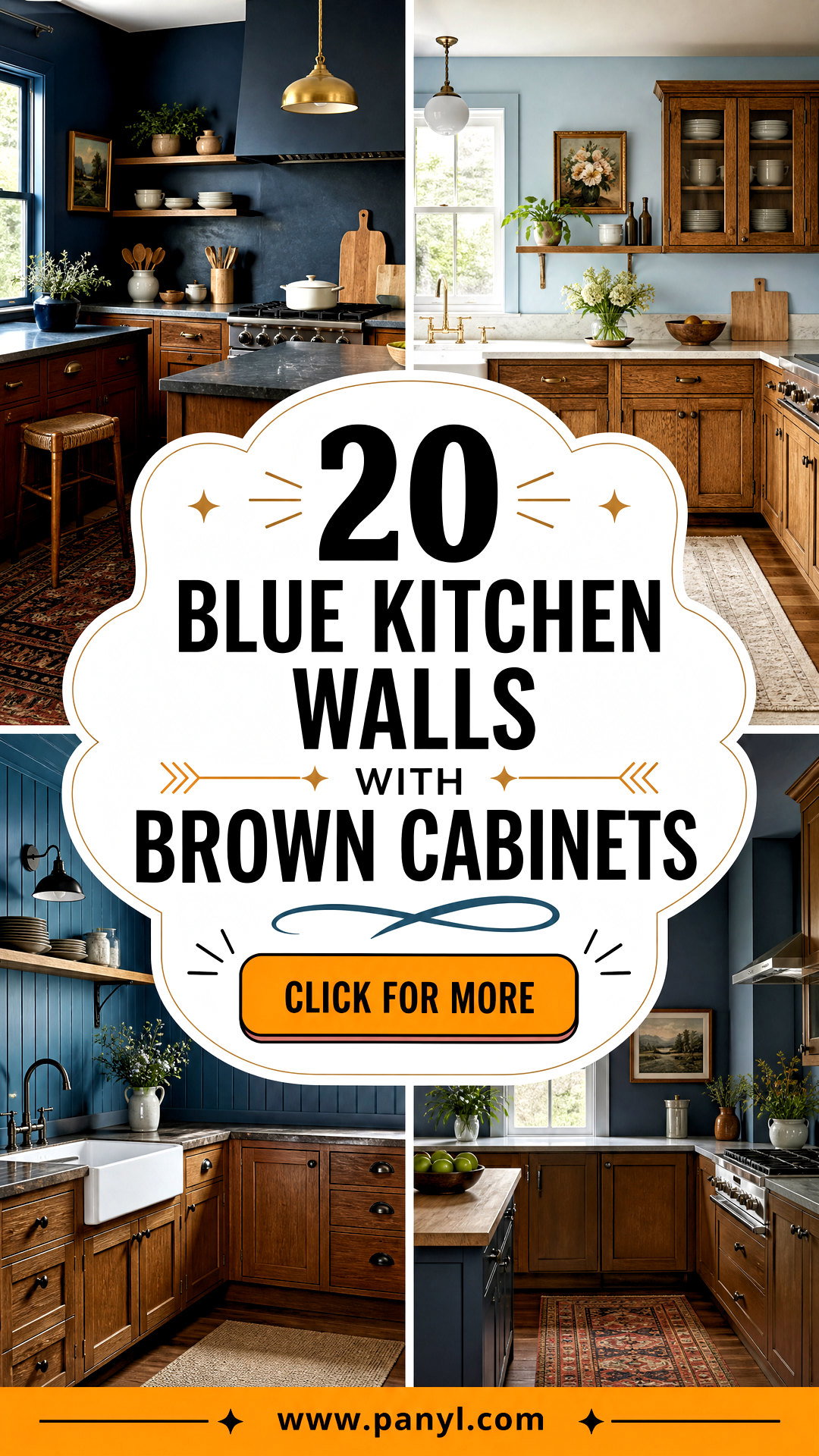 20 Blue Kitchen Walls With Brown Cabinets for Warm Polished Style - 20 Blue Kitchen Walls With Brown Cabinets for Warm, Polished Style