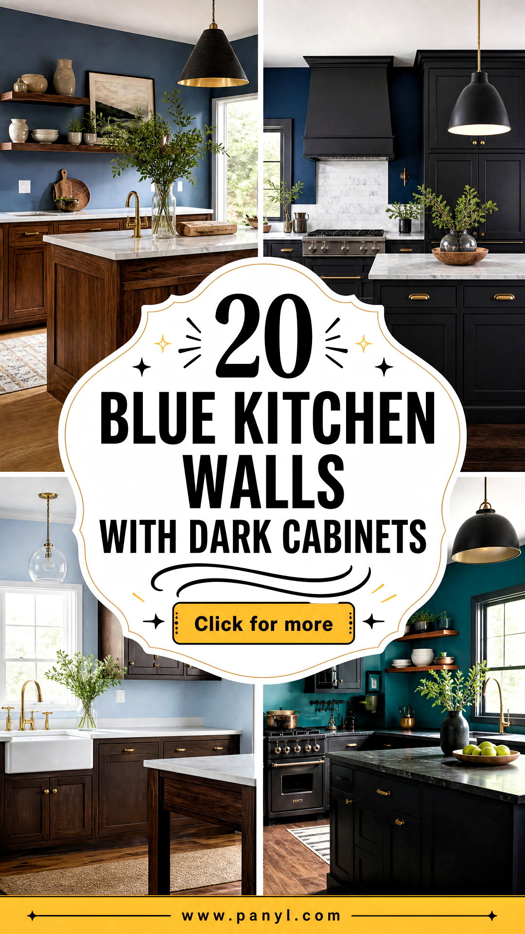 20 Blue Kitchen Walls With Dark Cabinets for Chic Timeless Style - 20 Blue Kitchen Walls With Dark Cabinets for Chic, Timeless Style