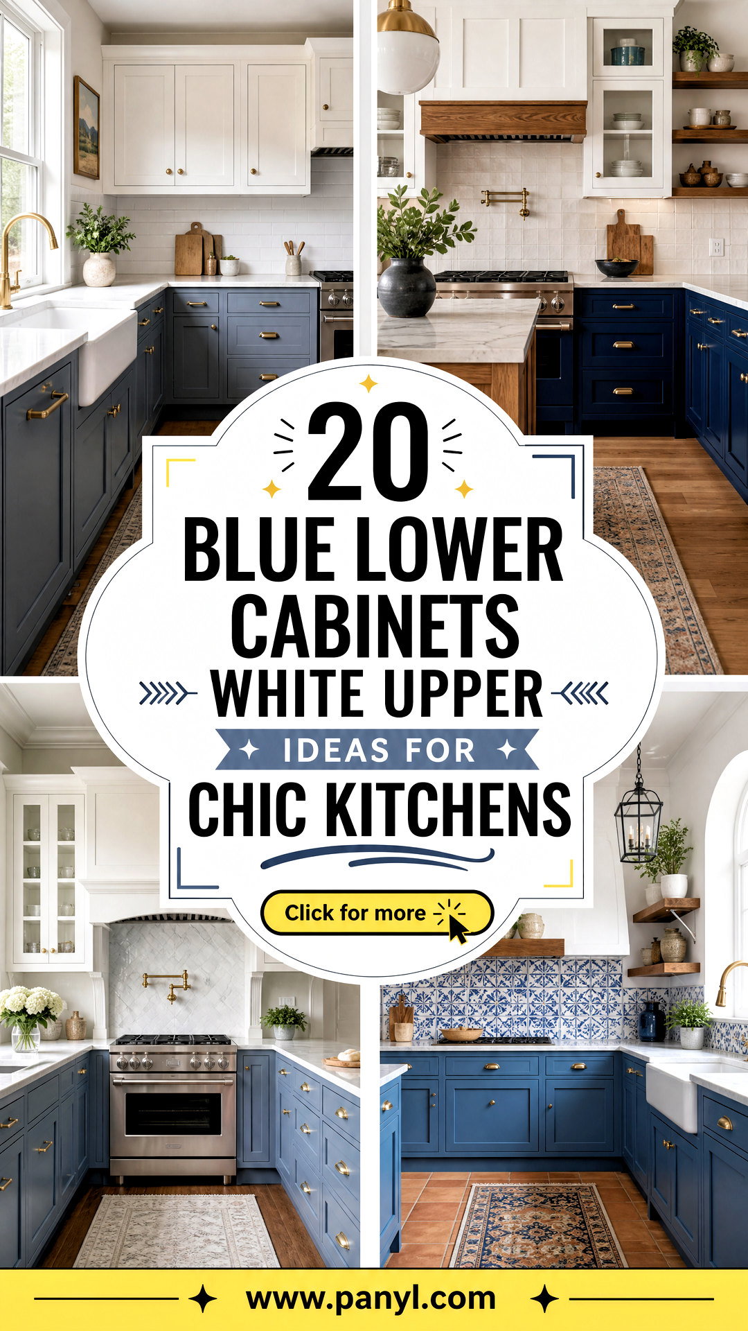 20 Blue Lower Cabinets White Upper Ideas for Chic Kitchens - 20 Blue Lower Cabinets White Upper Ideas for Chic Kitchens