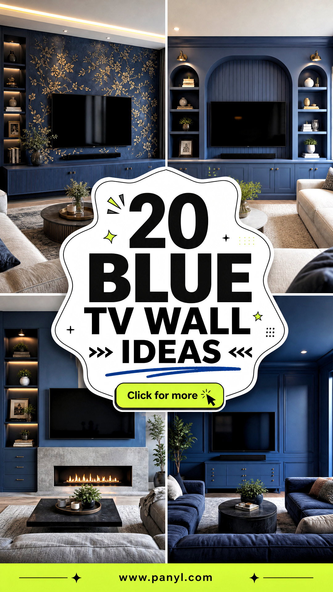 20 Blue TV Wall Ideas for a Sleek Relaxing Modern Media Room - 20 Blue TV Wall Ideas for a Sleek, Relaxing Modern Media Room