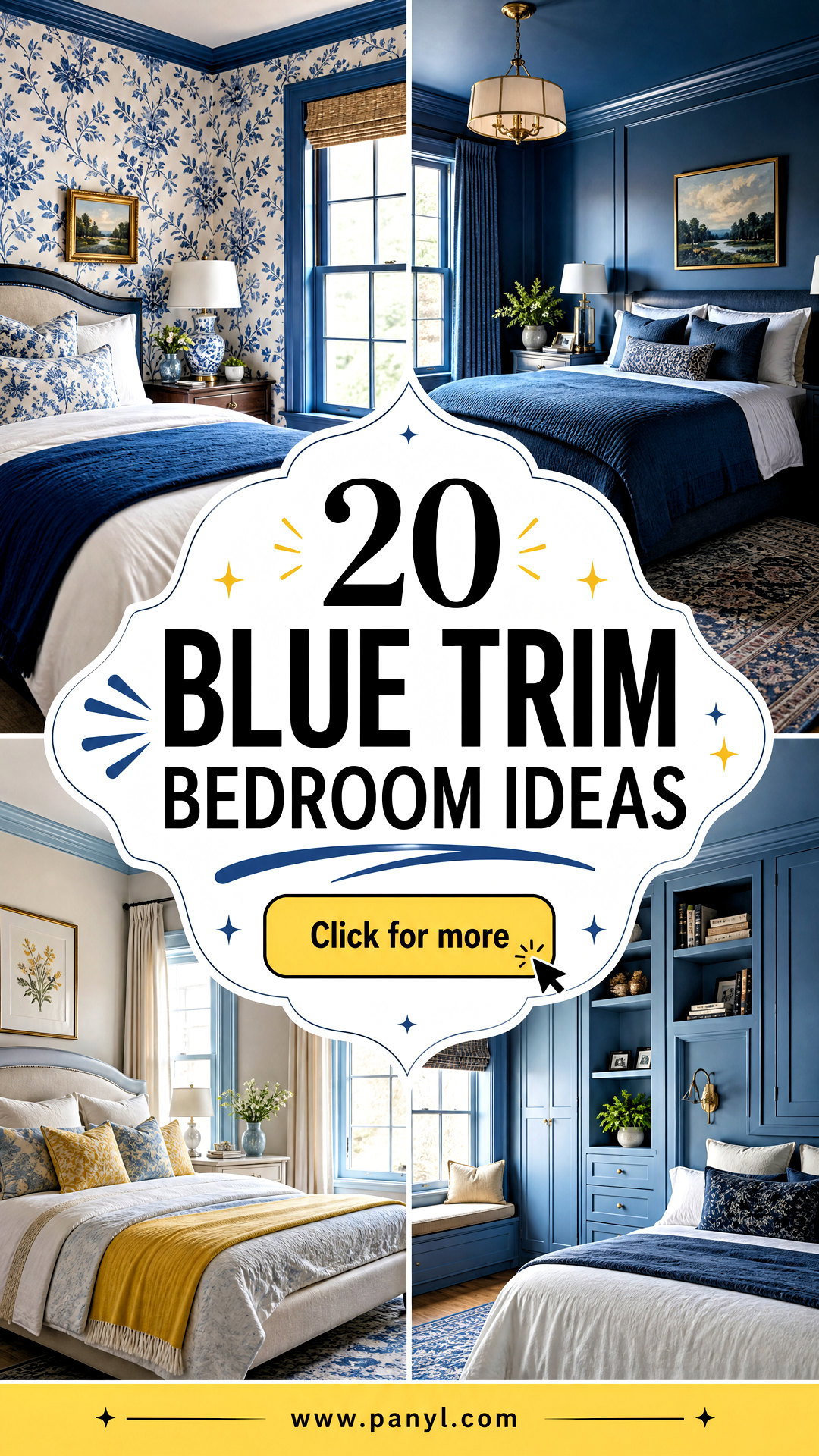 20 Blue Trim Bedroom Ideas for a Calm Tailored Retreat - 20 Blue Trim Bedroom Ideas for a Calm, Tailored Retreat
