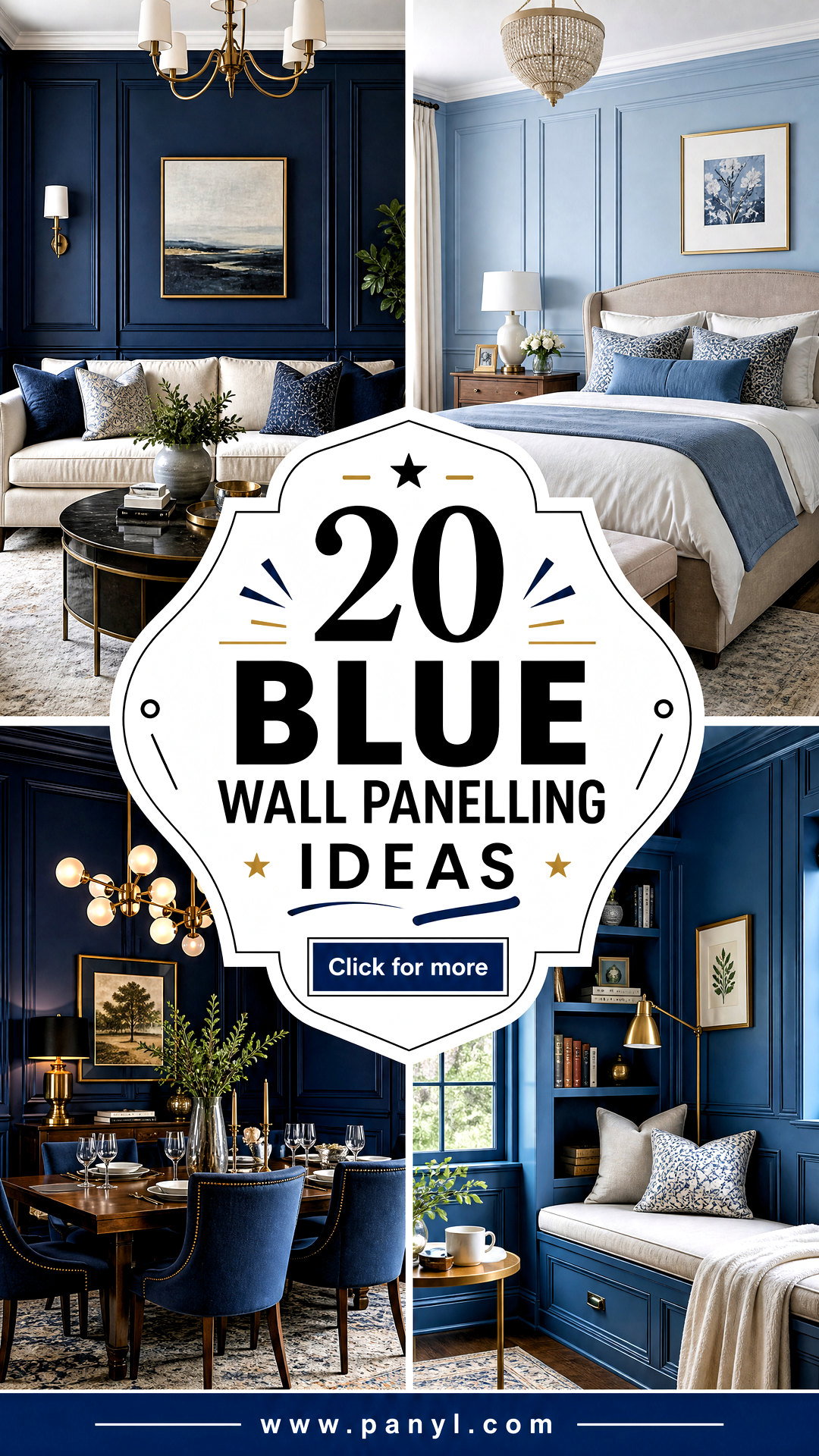 20 Blue Wall Panelling Ideas for a Polished Modern Home - 20 Blue Wall Panelling Ideas for a Polished, Modern Home