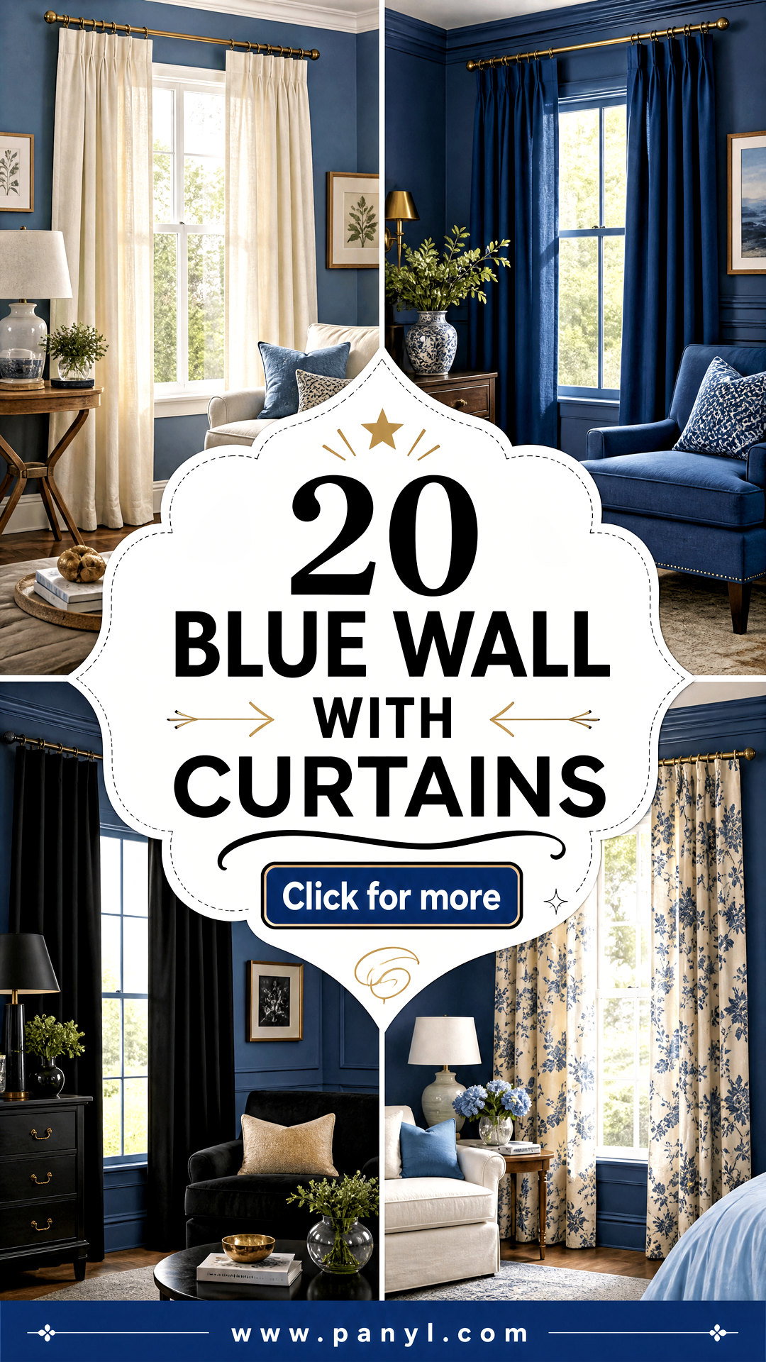 20 Blue Wall With Curtains for a Polished Cozy Look at Home - 20 Blue Wall With Curtains for a Polished, Cozy Look at Home