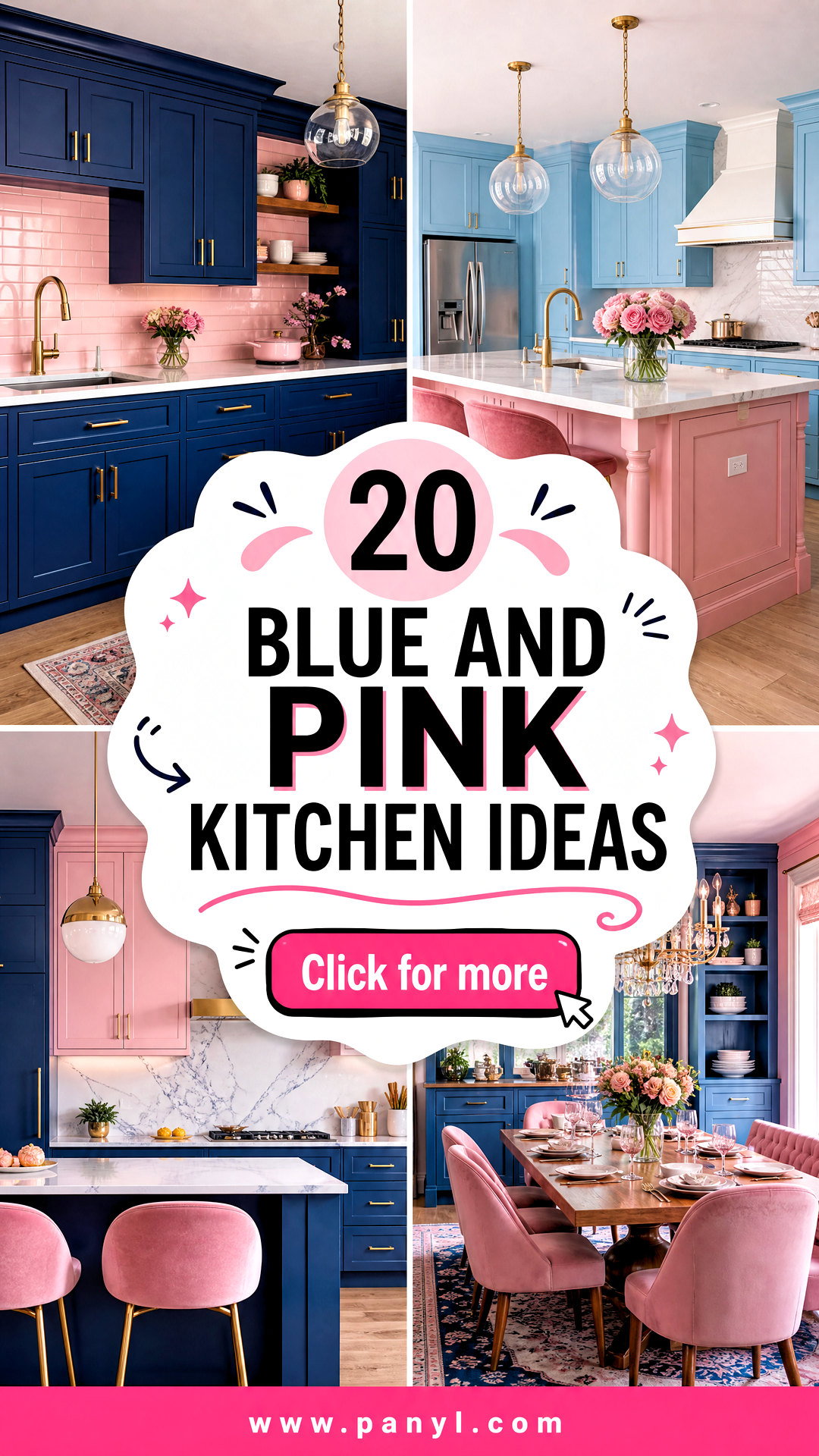20 Blue and Pink Kitchen Ideas for a Playful Modern Makeover - 20 Blue and Pink Kitchen Ideas for a Playful Modern Makeover