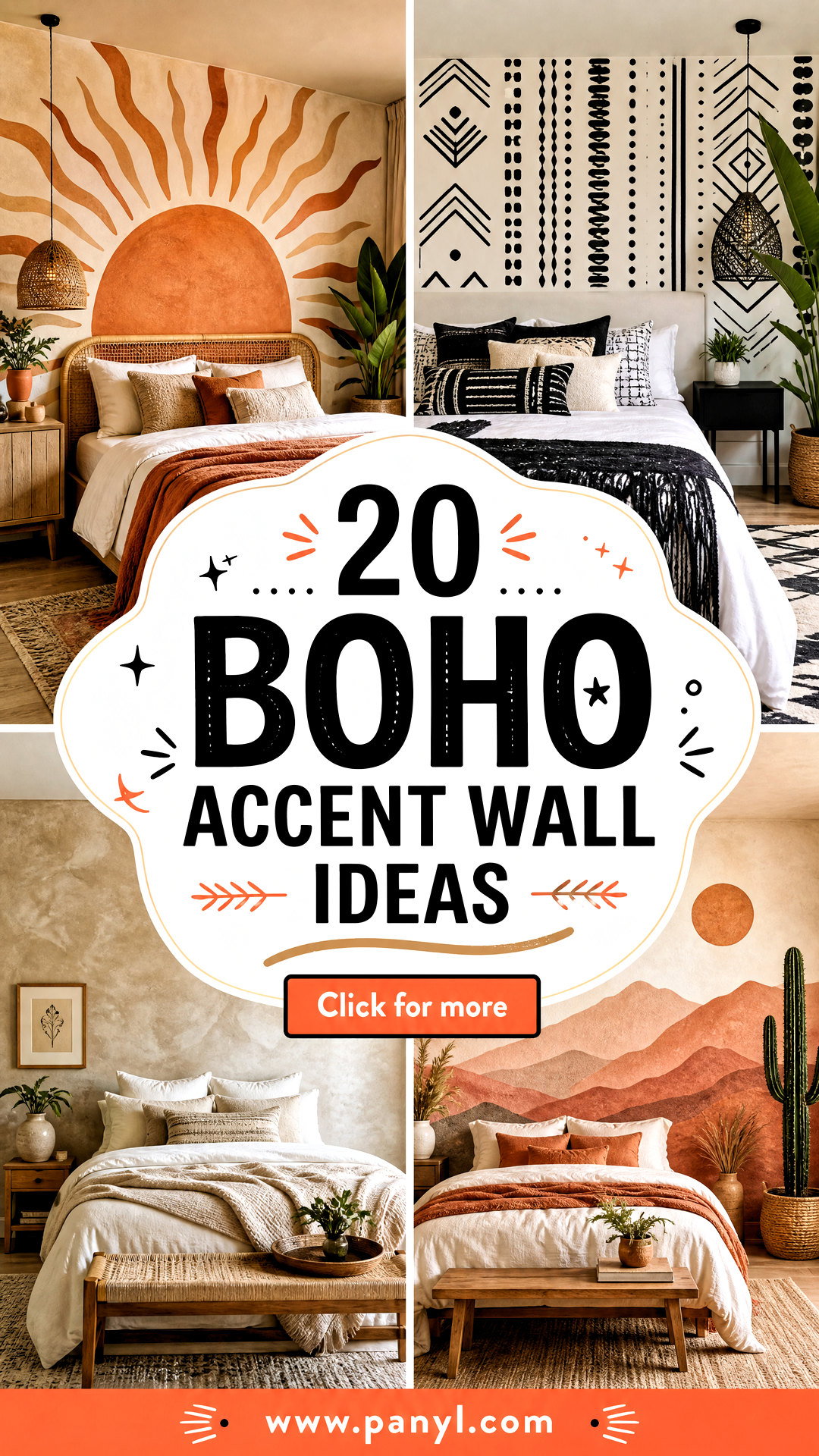 20 Boho Accent Wall Ideas for a Warm and Creative Bedroom - 20 Boho Accent Wall Ideas for a Warm and Creative Bedroom