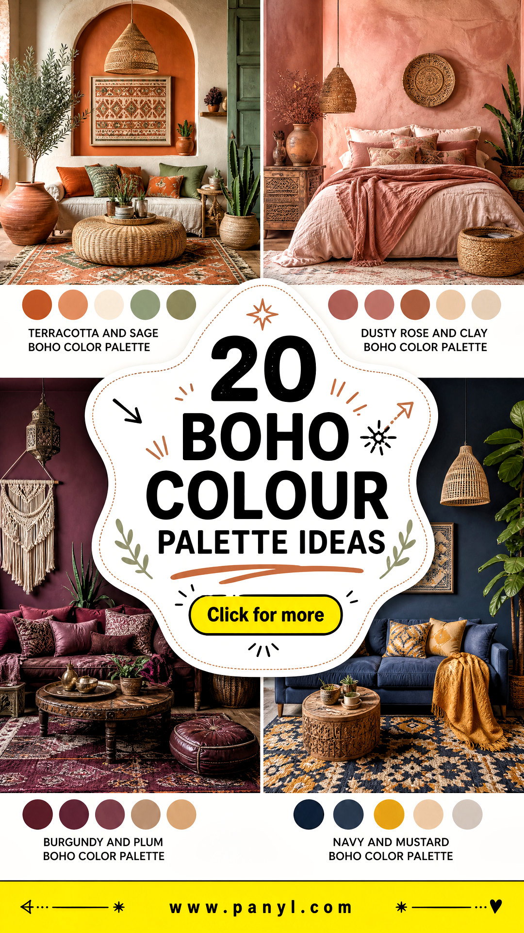 20 Boho Colour Palette Ideas for Warm Earthy Modern Interiors - 20 Boho Colour Palette Ideas for Warm, Earthy Modern Interiors