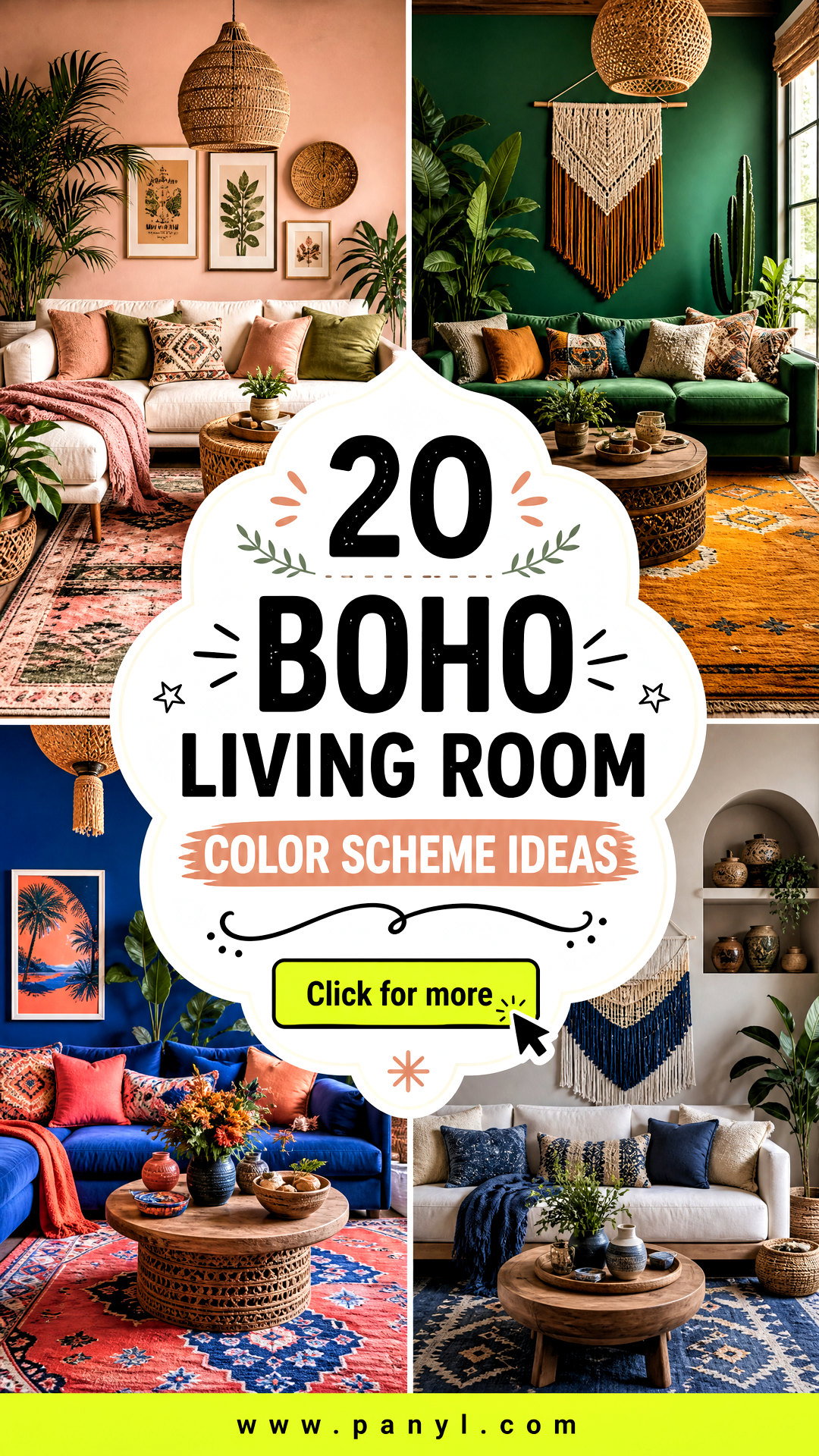 20 Boho Living Room Color Scheme Ideas for Cozy Layered Spaces - 20 Boho Living Room Color Scheme Ideas for Cozy, Layered Spaces
