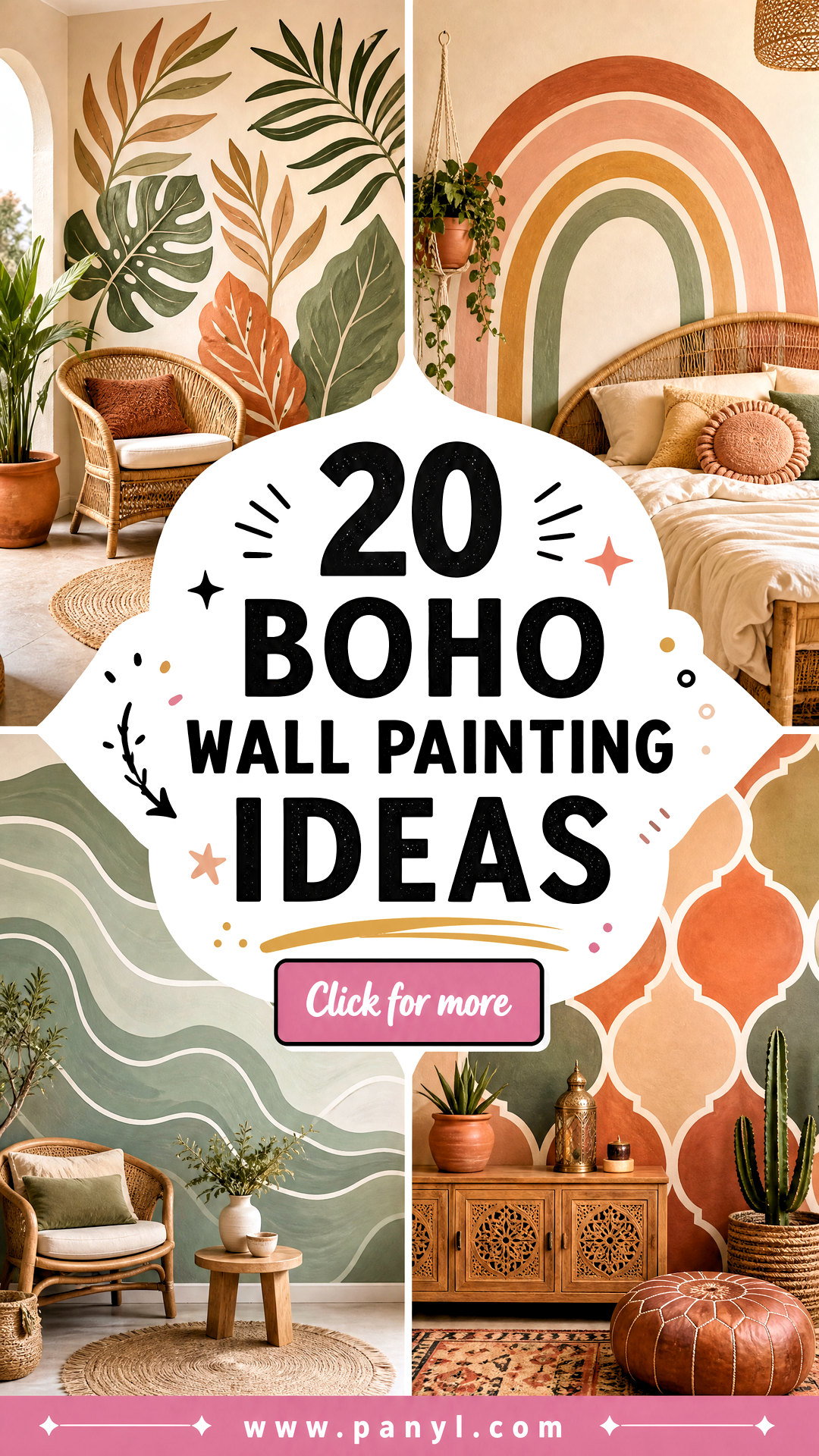 20 Boho Wall Painting Ideas for Creative Relaxed Modern Rooms - 20 Boho Wall Painting Ideas for Creative, Relaxed Modern Rooms