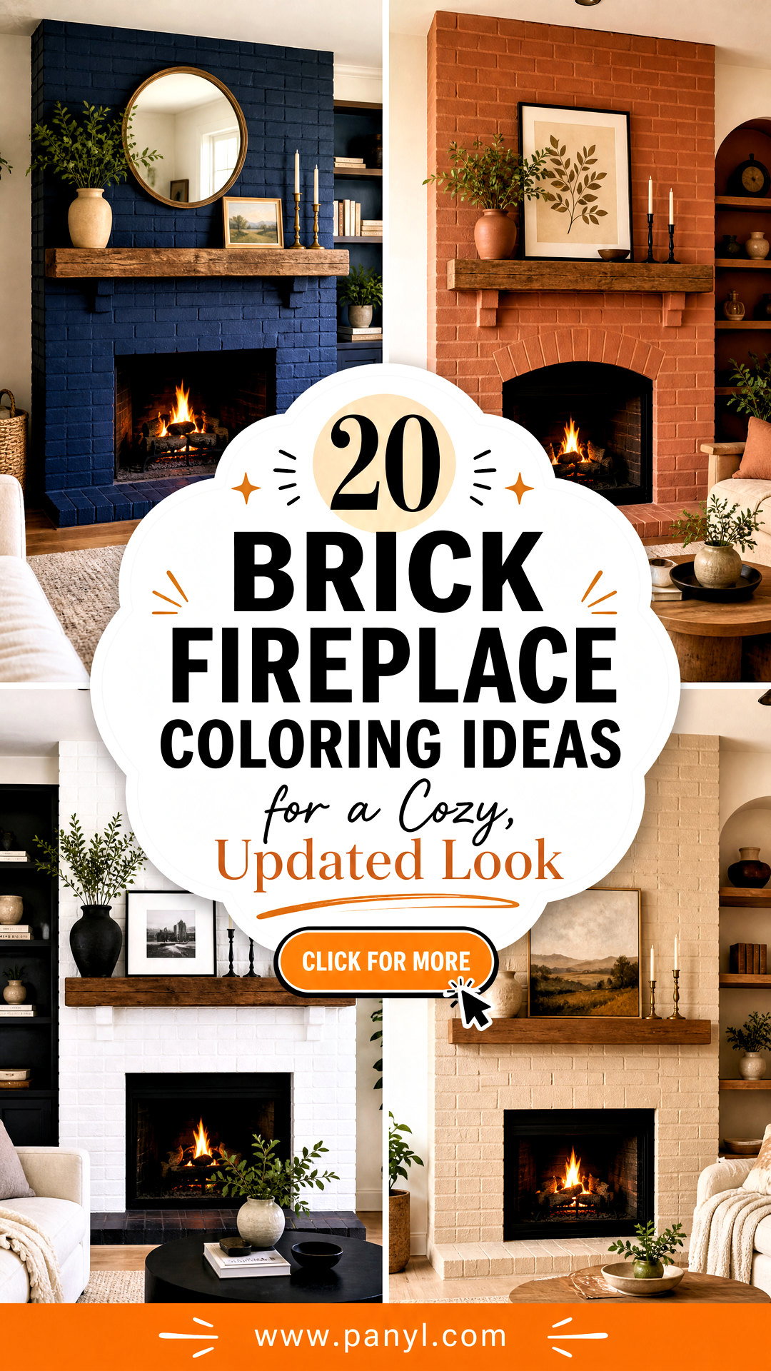 20 Brick Fireplace Coloring Ideas for a Cozy Updated Look - 20 Brick Fireplace Coloring Ideas for a Cozy, Updated Look