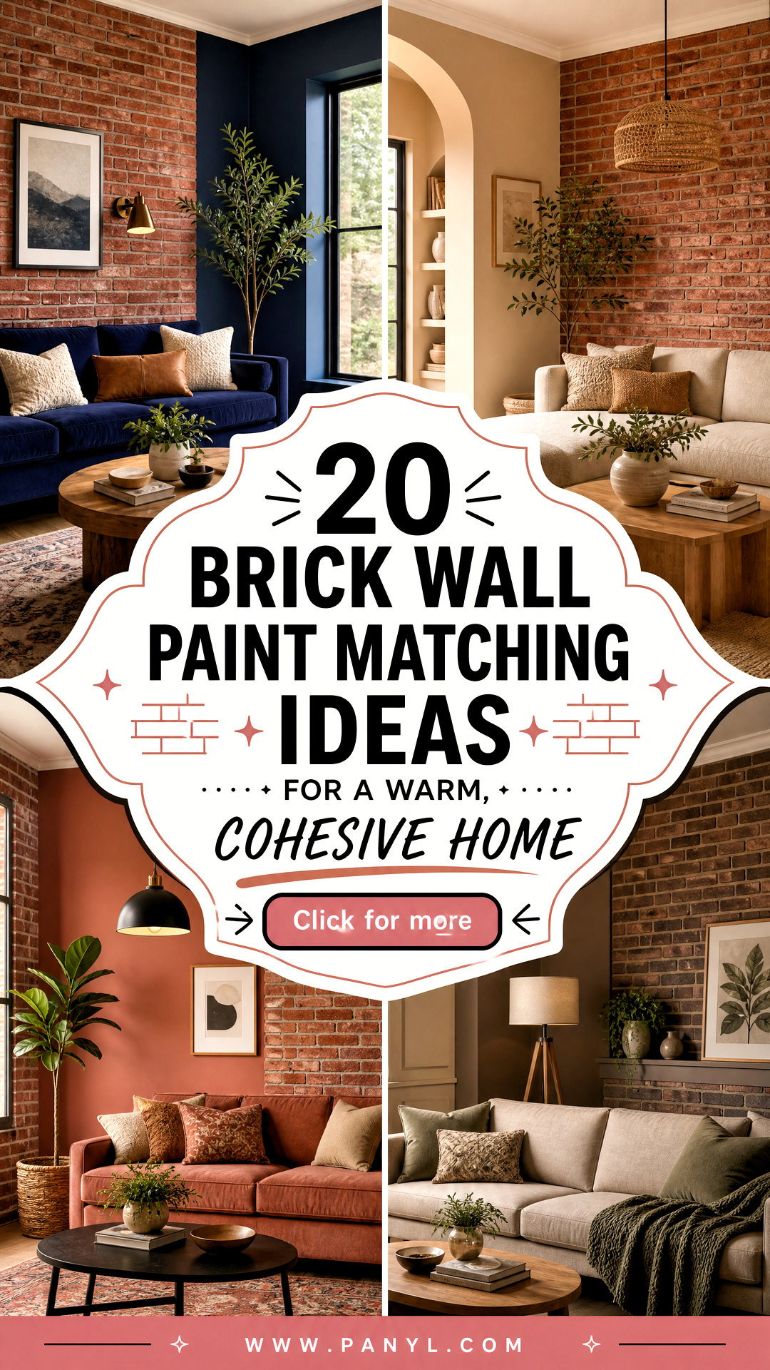 20 Brick Wall Paint Matching Ideas for a Warm Cohesive Home - 20 Brick Wall Paint Matching Ideas for a Warm, Cohesive Home