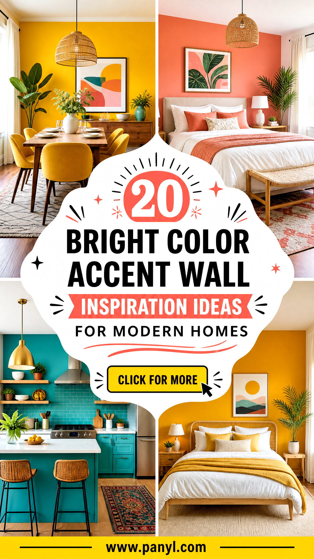 20 Bright Color Accent Wall Inspiration Ideas for Modern Homes - 20 Bright Color Accent Wall Inspiration Ideas for Modern Homes