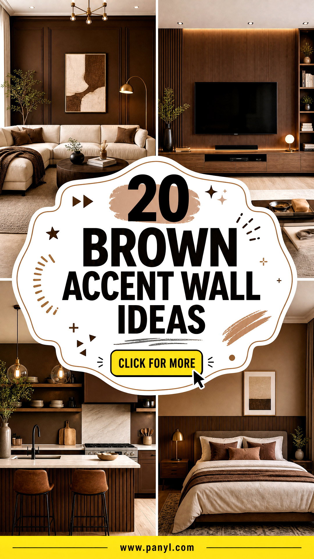 20 Brown Accent Wall Ideas for Warm Sophisticated Rooms - 20 Brown Accent Wall Ideas for Warm, Sophisticated Rooms