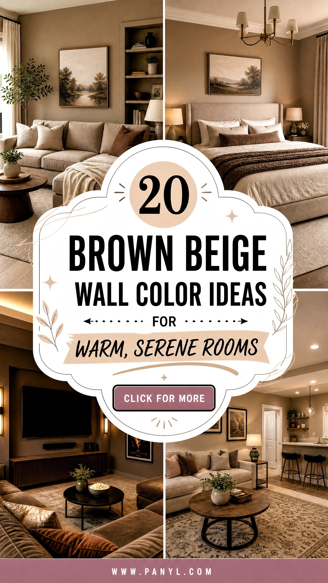 20 Brown Beige Wall Color Ideas for Warm Serene Rooms - 20 Brown Beige Wall Color Ideas for Warm, Serene Rooms