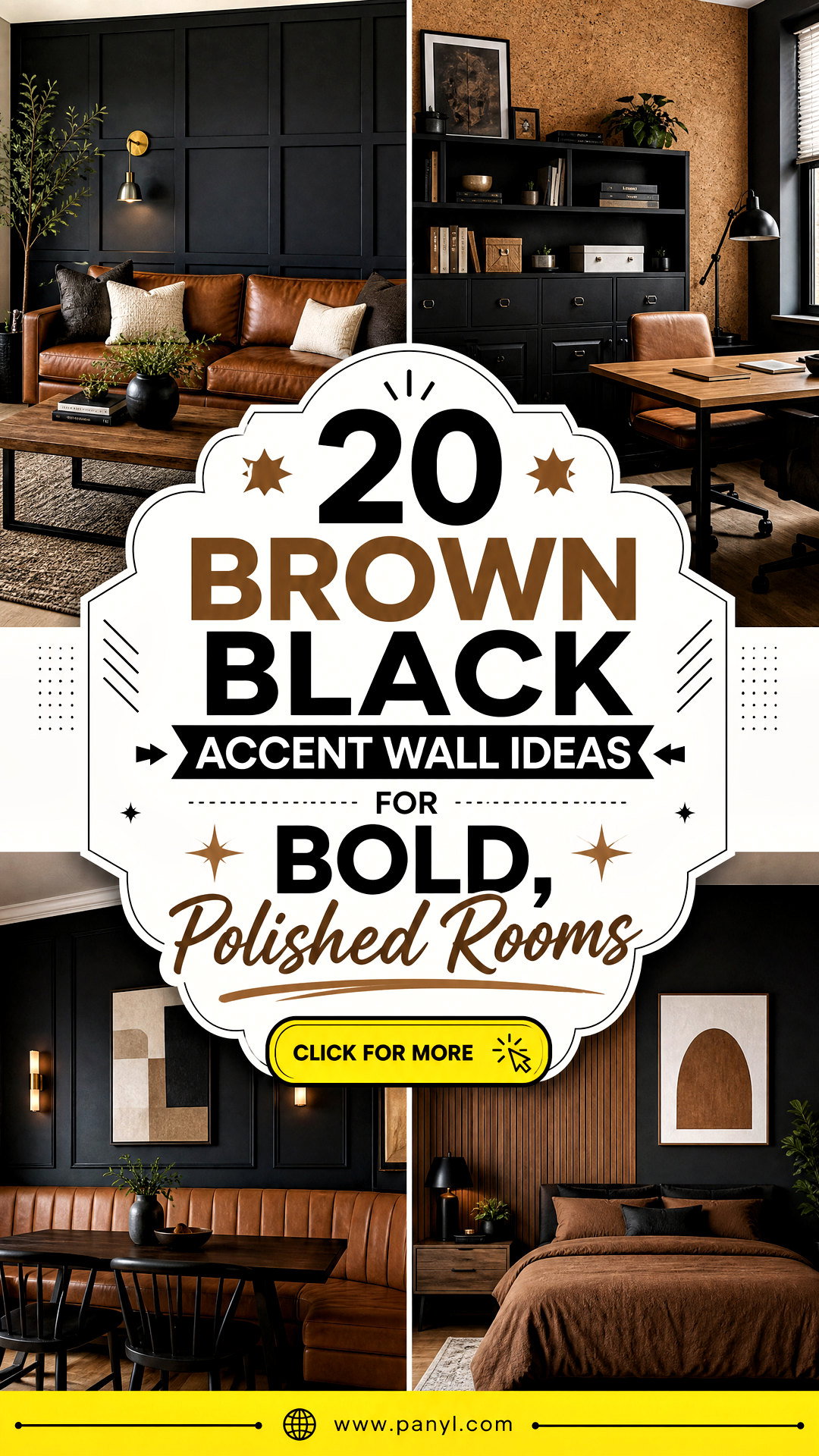 20 Brown Black Accent Wall Ideas for Bold Polished Rooms - 20 Brown Black Accent Wall Ideas for Bold, Polished Rooms