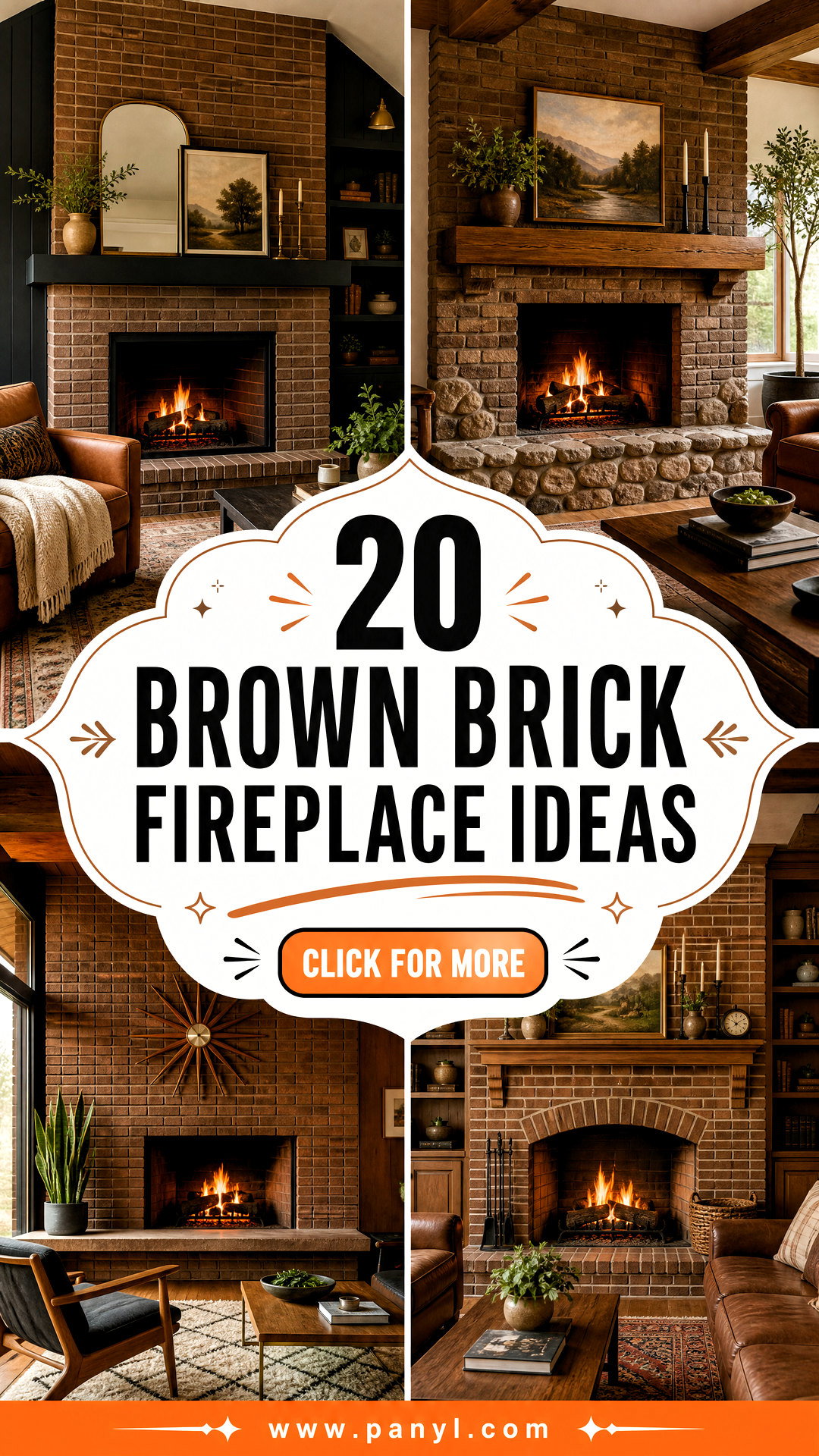 20 Brown Brick Fireplace Ideas for Warm and Rustic Homes - 20 Brown Brick Fireplace Ideas for Warm and Rustic Homes