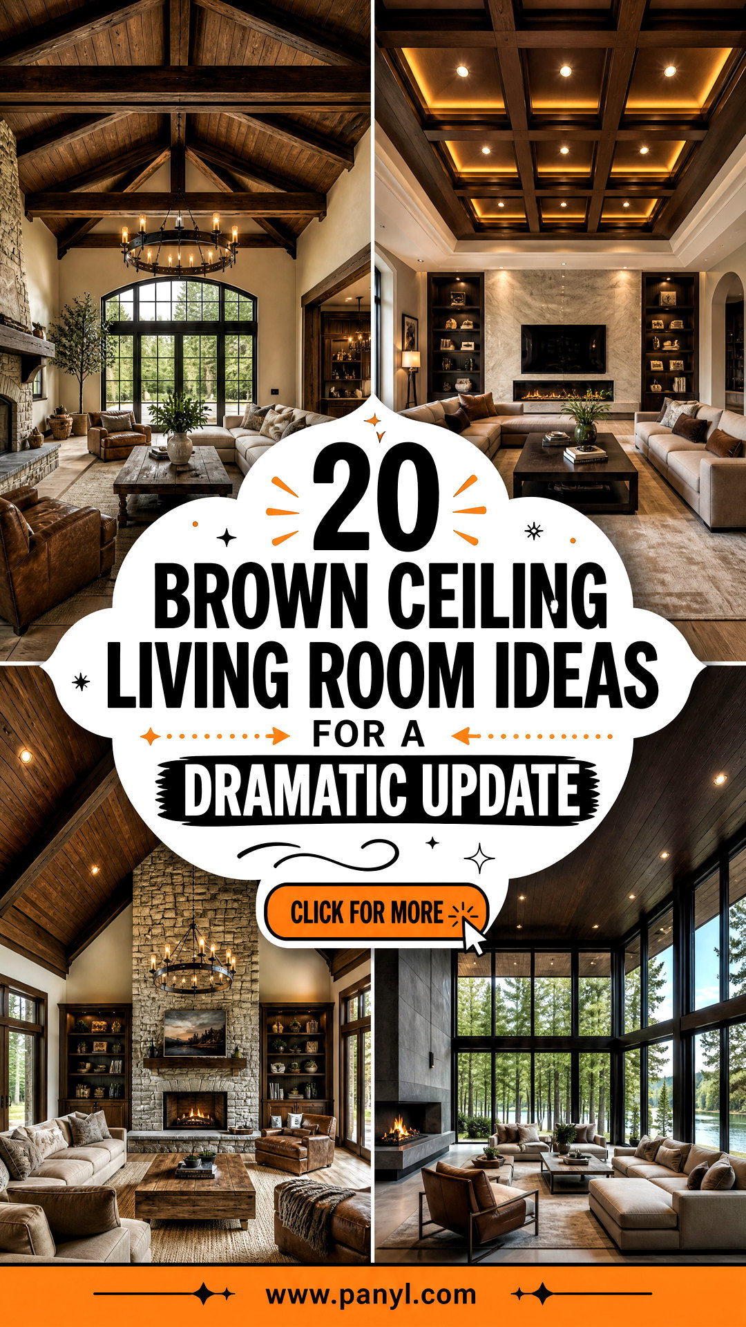 20 Brown Ceiling Living Room Ideas for a Dramatic Update - 20 Brown Ceiling Living Room Ideas for a Dramatic Update