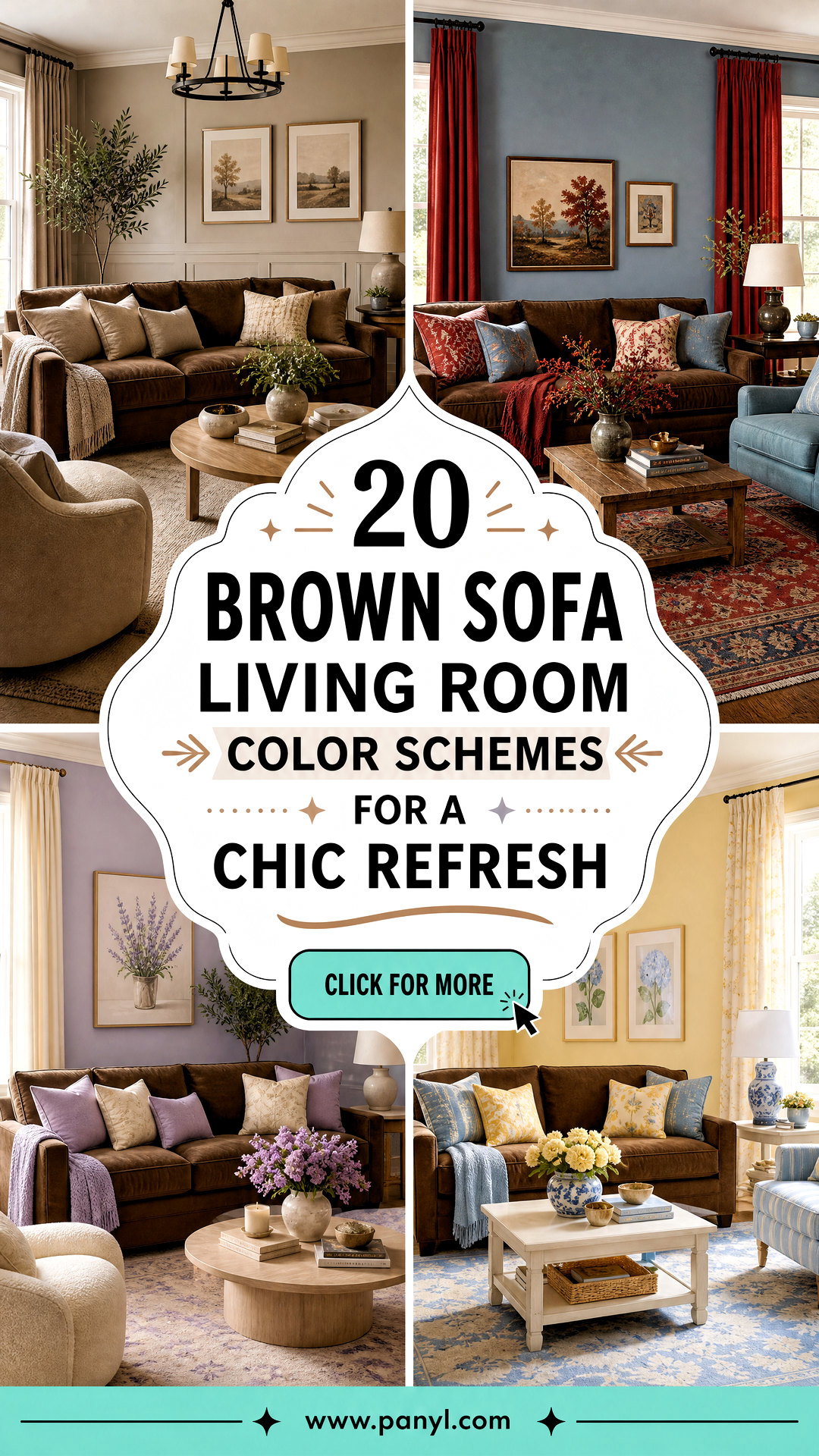 20 Brown Sofa Living Room Color Schemes for a Chic Refresh - 20 Brown Sofa Living Room Color Schemes for a Chic Refresh