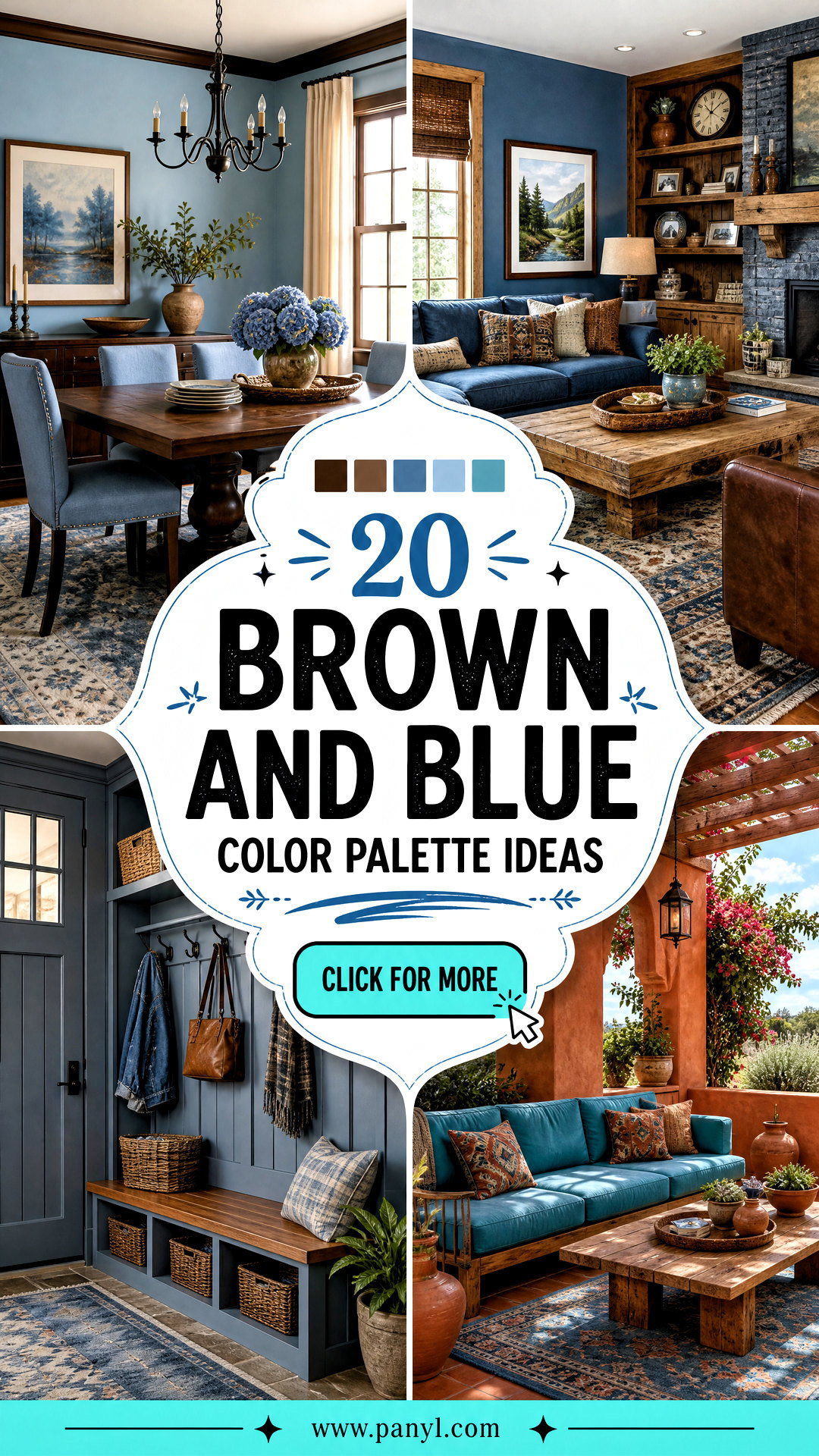 20 Brown and Blue Color Palette Ideas for Serene Interiors - 20 Brown and Blue Color Palette Ideas for Serene Interiors
