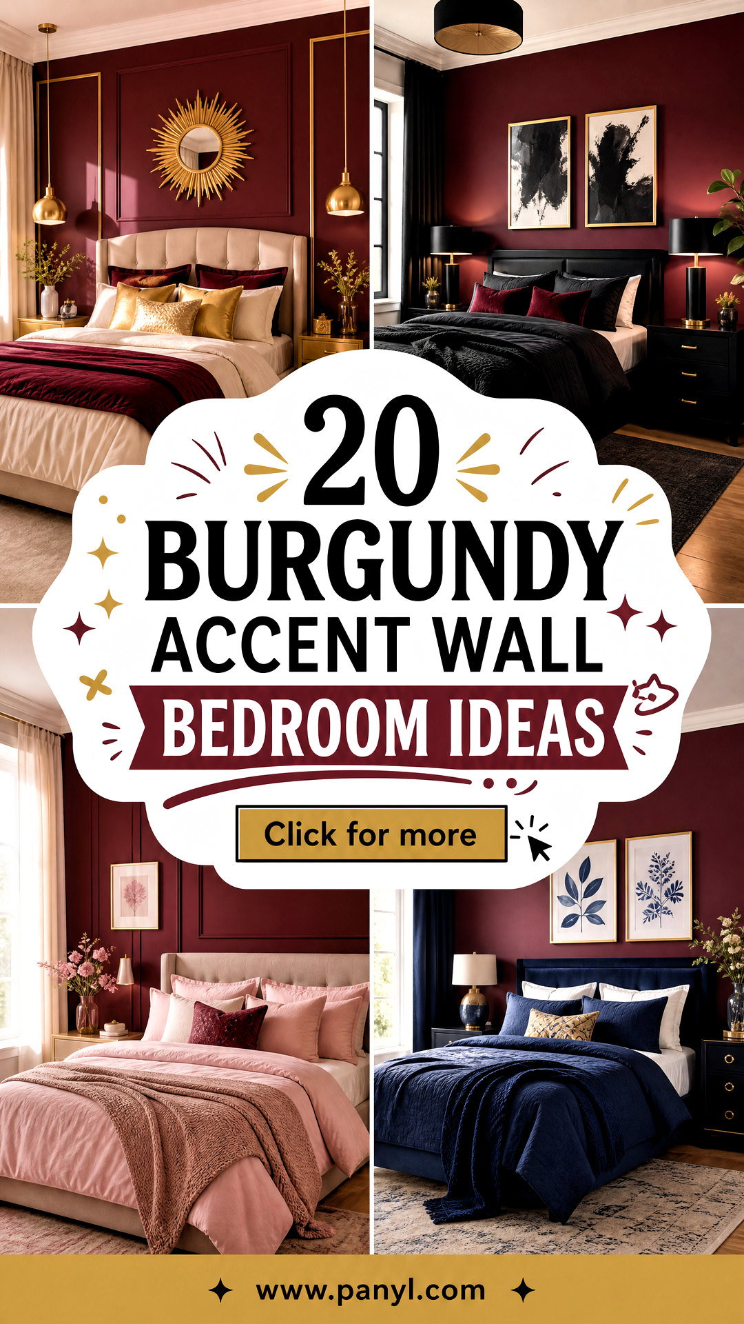 20 Burgundy Accent Wall Bedroom Ideas for a Cozy Retreat - 20 Burgundy Accent Wall Bedroom Ideas for a Cozy Retreat