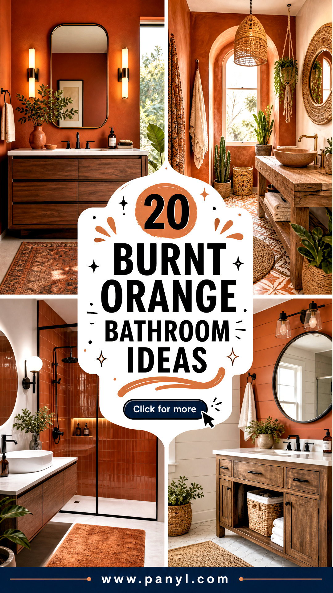 20 Burnt Orange Bathroom Ideas for a Warm Spa-Like Look - 20 Burnt Orange Bathroom Ideas for a Warm, Spa-Like Look
