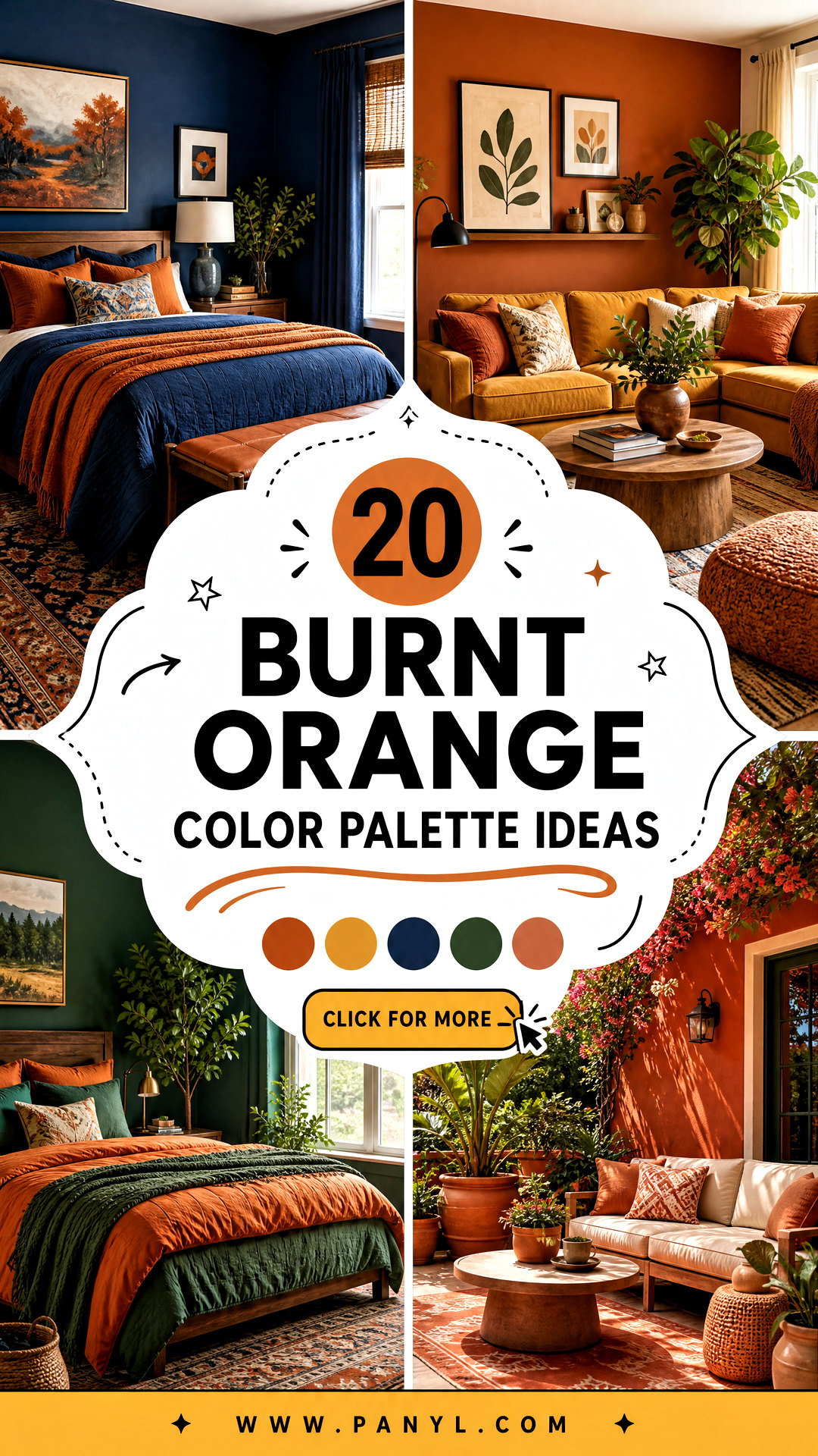 20 Burnt Orange Color Palette Ideas for Rich Cozy Rooms - 20 Burnt Orange Color Palette Ideas for Rich, Cozy Rooms