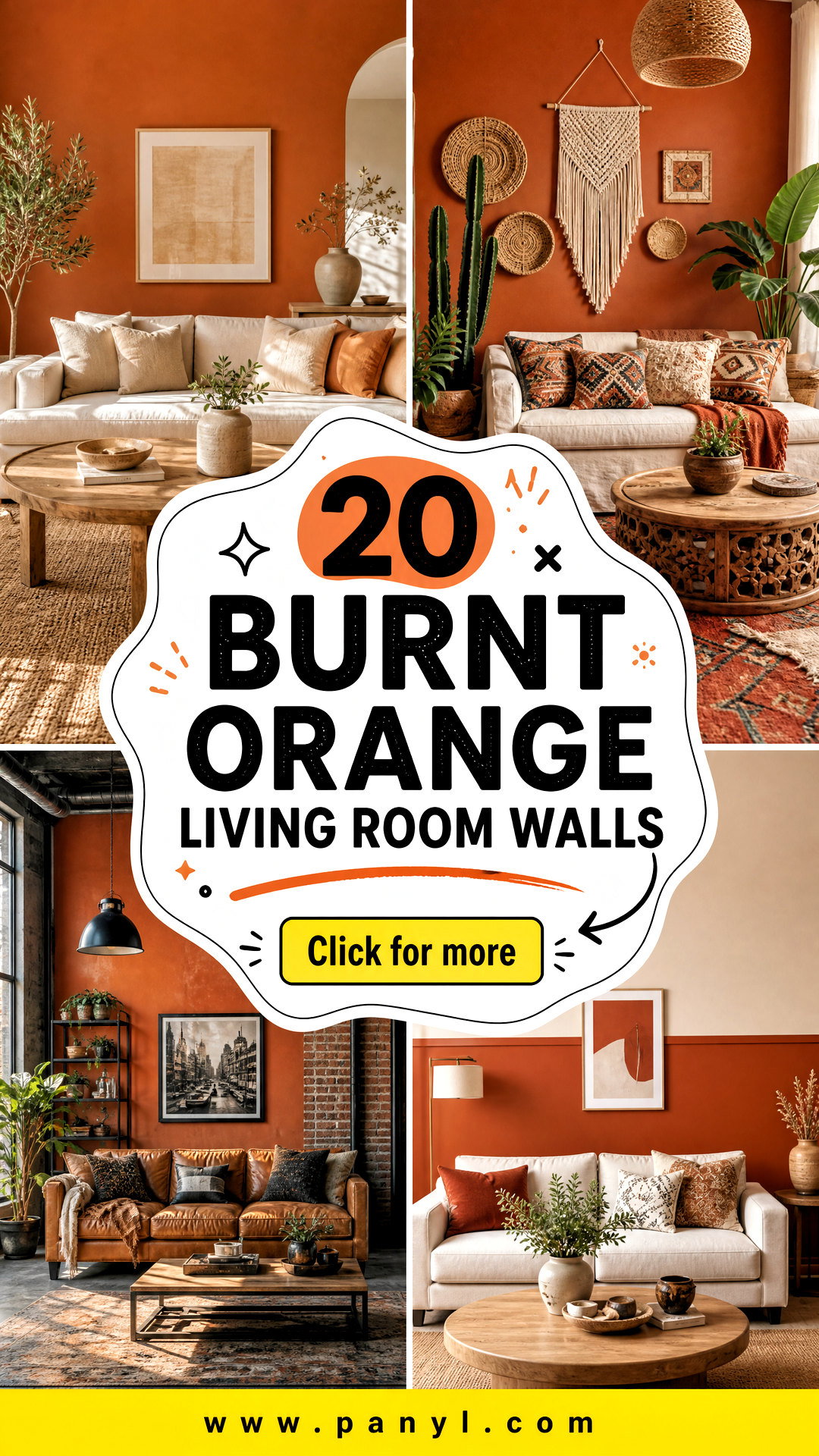 20 Burnt Orange Living Room Walls for a Cozy Modern Space - 20 Burnt Orange Living Room Walls for a Cozy Modern Space