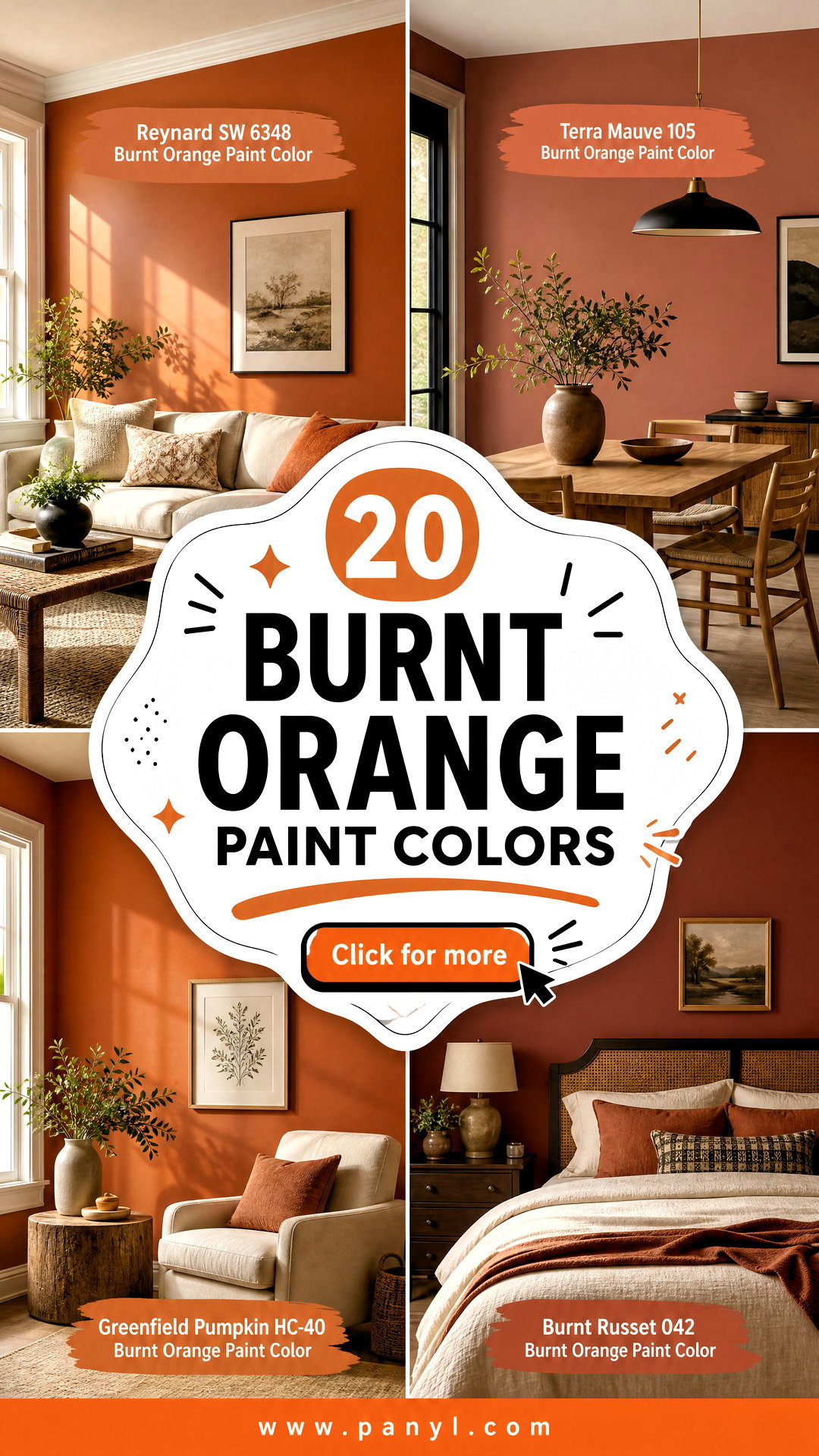 20 Burnt Orange Paint Colors for a Warm Stylish Designer Look - 20 Burnt Orange Paint Colors for a Warm, Stylish Designer Look