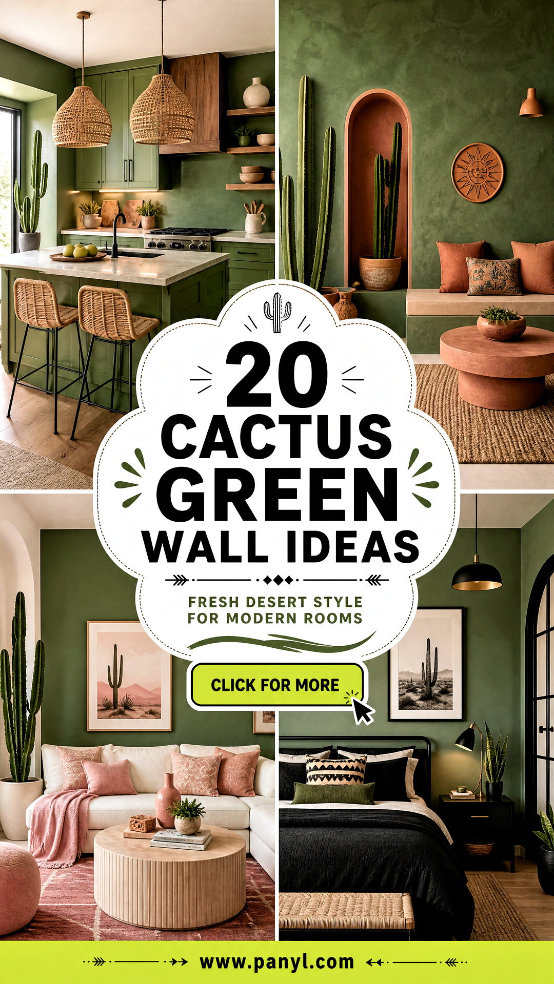 20 Cactus Green Wall Ideas Fresh Desert Style for Modern Rooms - 20 Cactus Green Wall Ideas: Fresh Desert Style for Modern Rooms